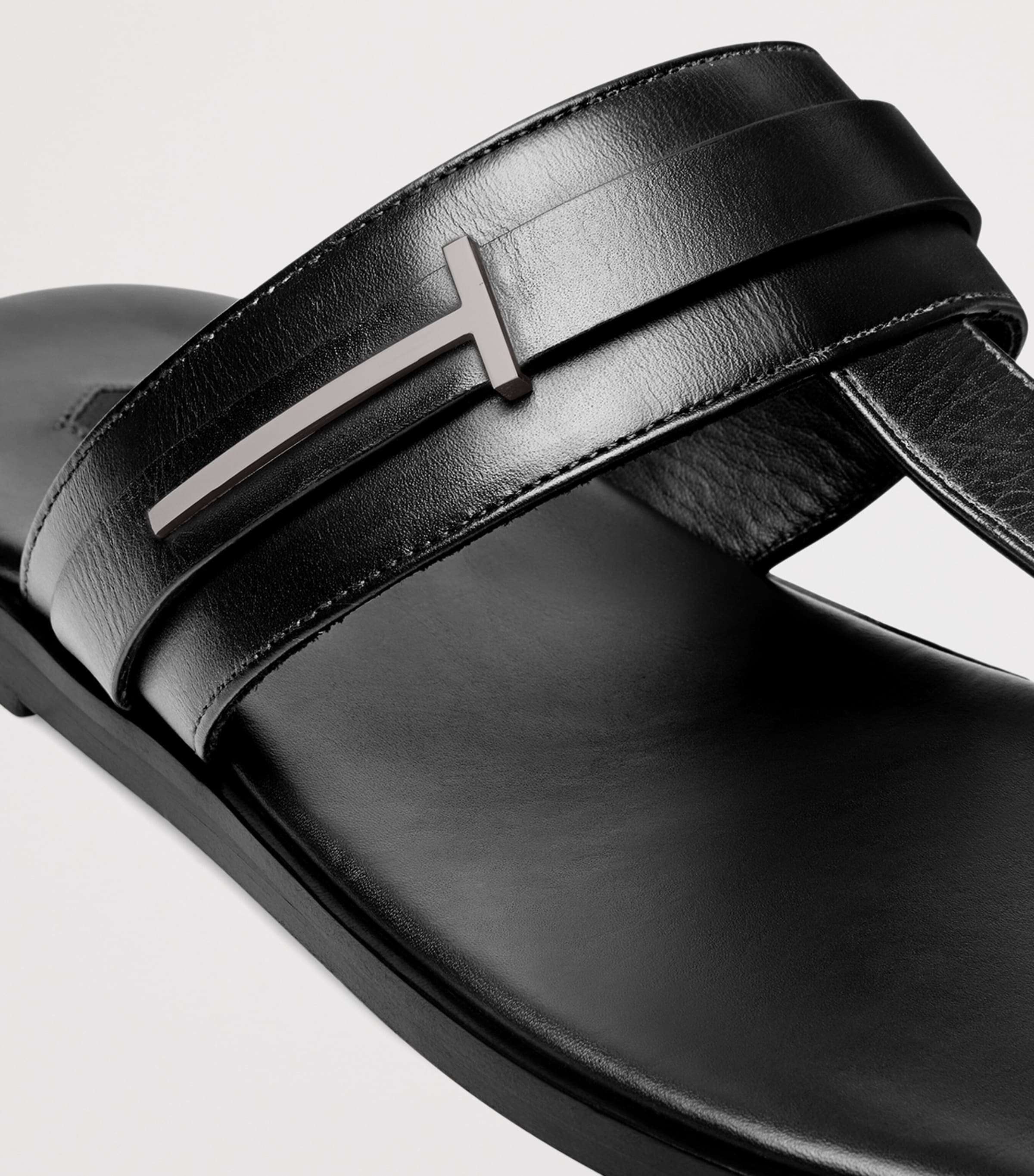 Leather Logo Sandals NAA Image 6