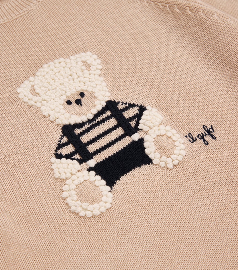 Cotton Bear Intarsia Sweater (2-6 Years) 1249 BEIGE/BLUE Image 3