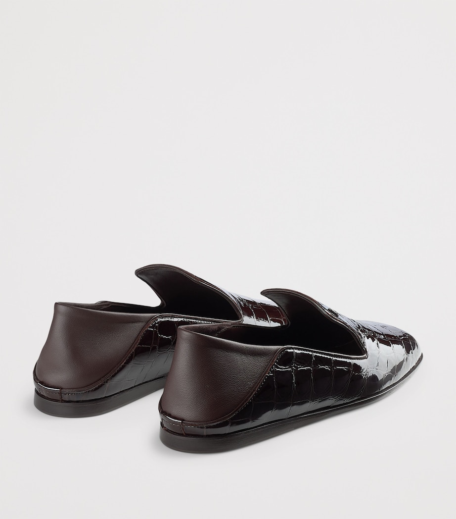 Elliot Leather Croc-Embossed Loafers SAMBUCO Image 4