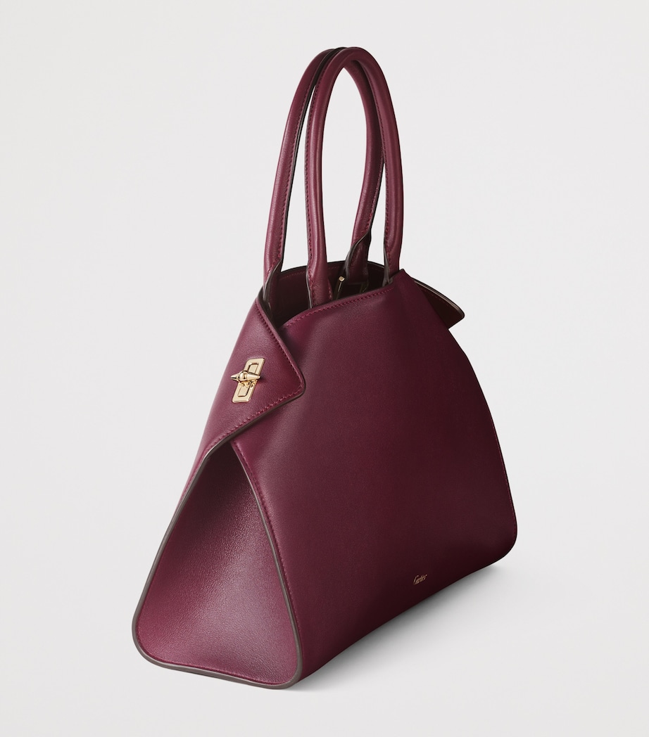 Cartier Small Leather Clash Tote Bag Burgundy Image 6