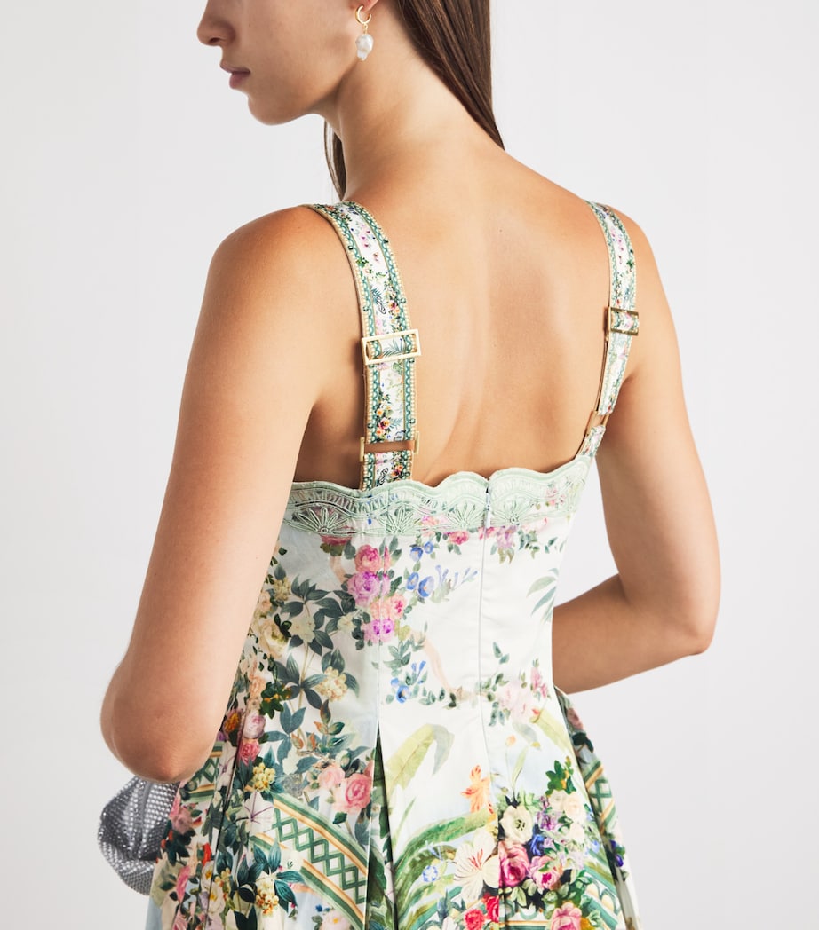 Camilla Womens Stretch-Cotton Art for the Empress Flared Midi Dress Art For The Empress Image 5