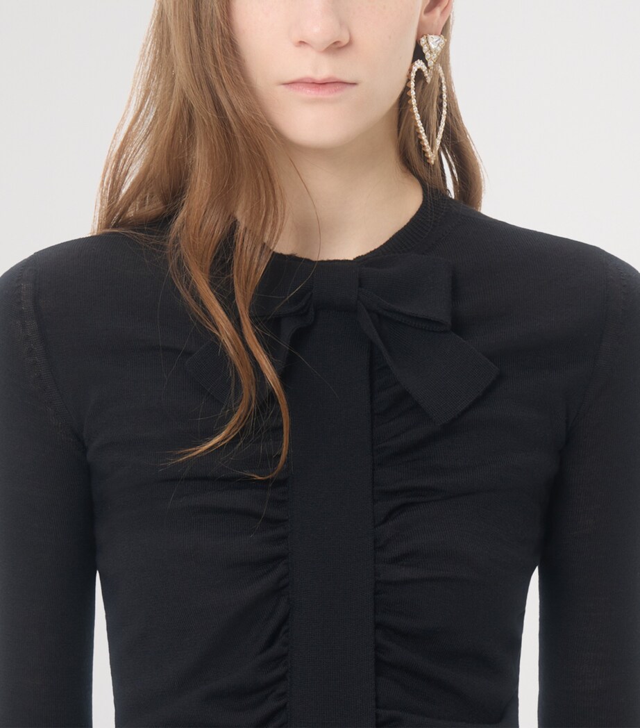Valentino Womens Ruched Bow-Detail Cardigan Image 7