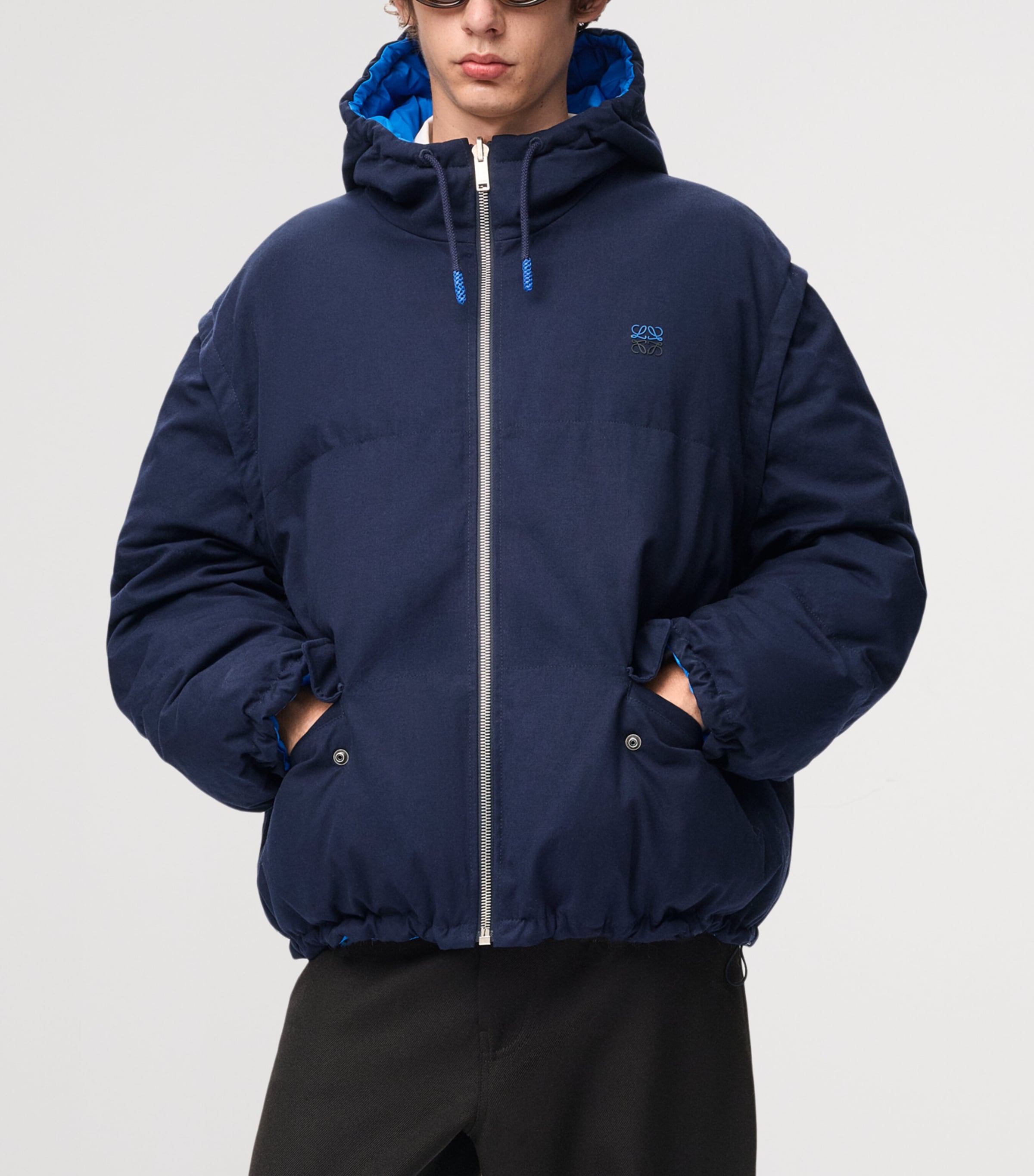 LOEWE Mens Reversible Padded Jacket Navy/blue Image 4