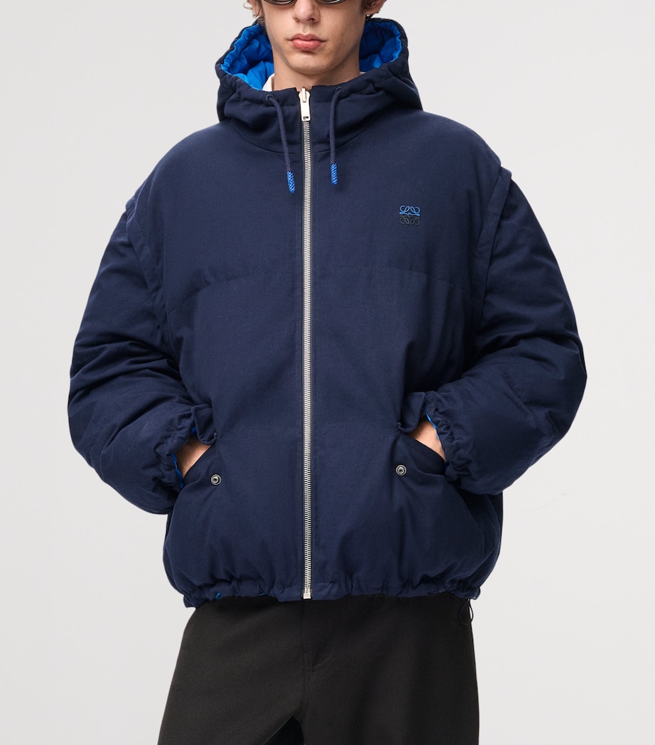 LOEWE Mens Reversible Padded Jacket Navy/blue Image 4