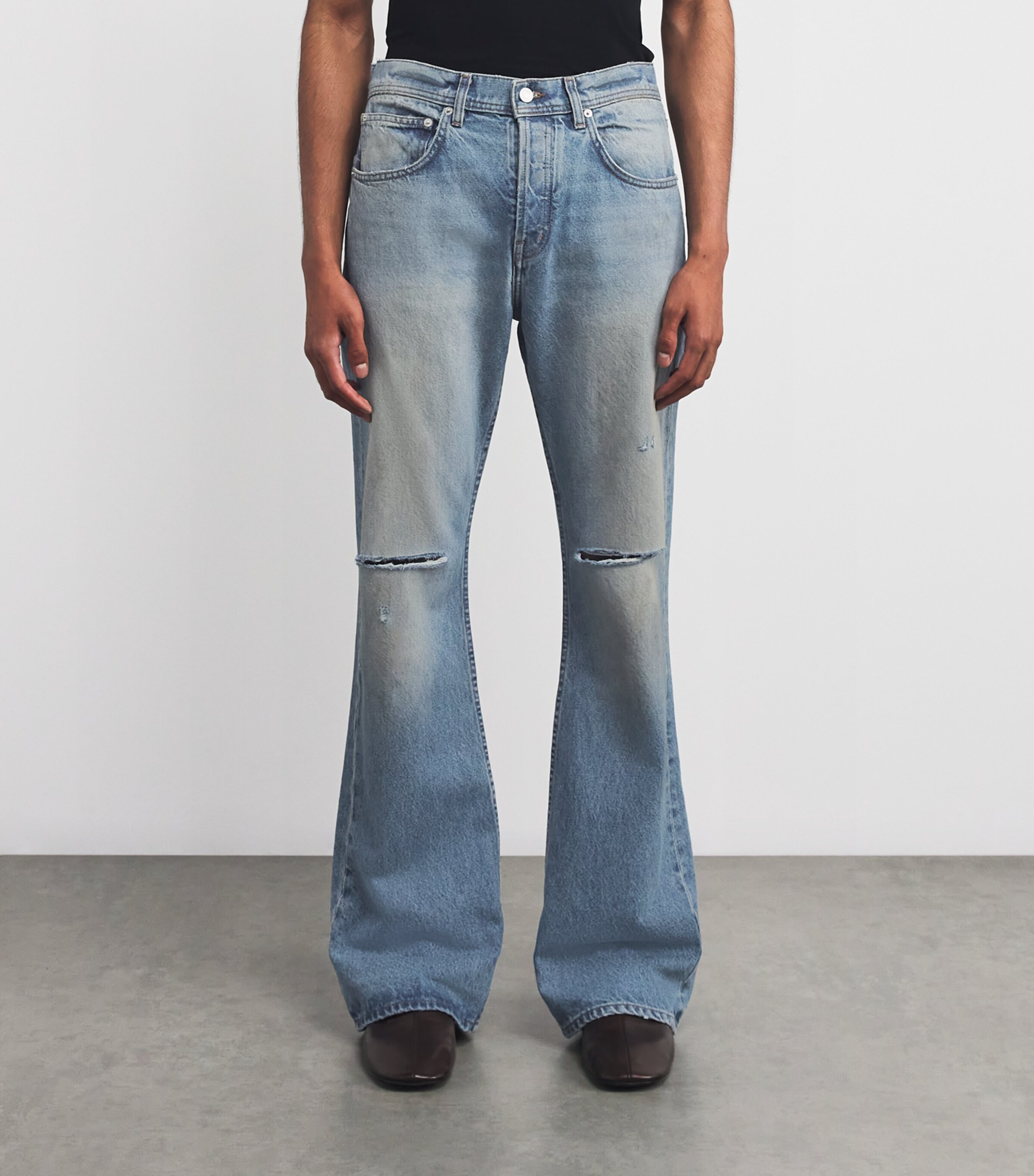 Enfants Riches Déprimés Blue Distressed Wide-Leg Jeans