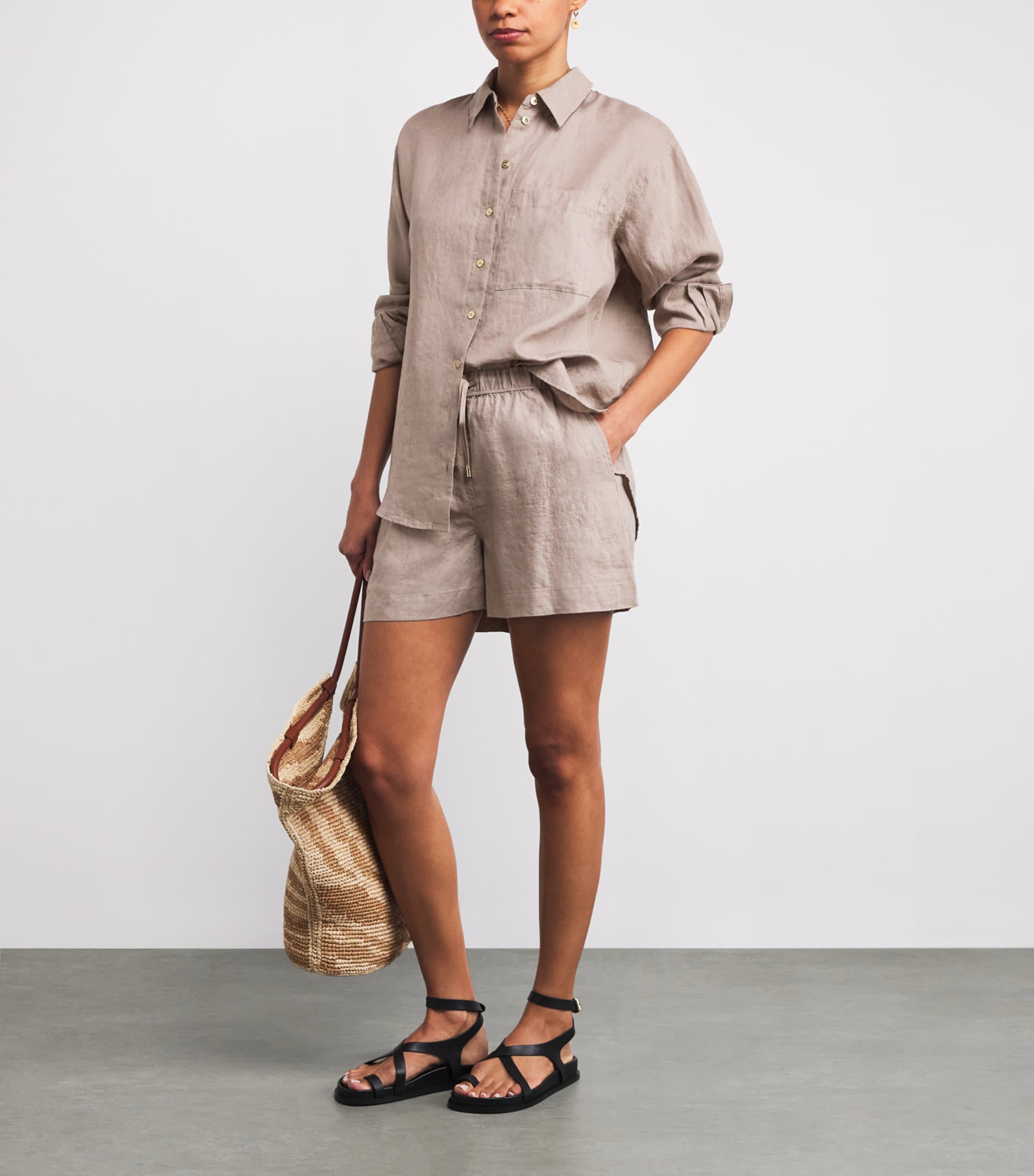 Linen Drawstring Zakynthos Shorts TAU-TAU/LINEN Image 2