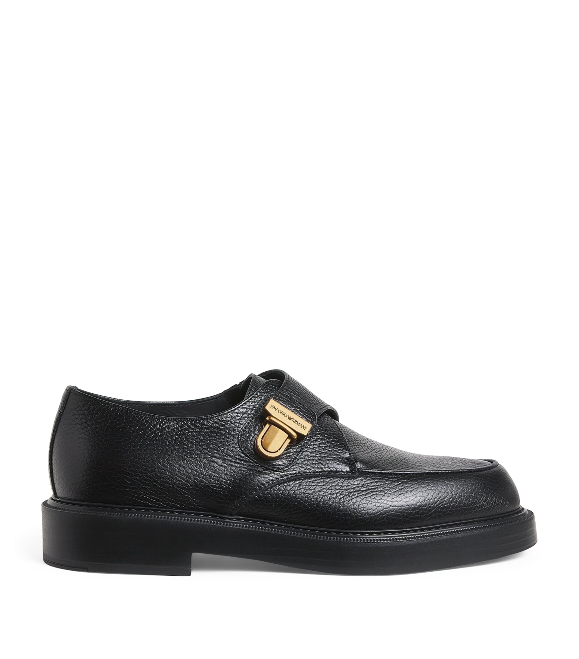 Pebbled Leather Monk-Strap Shoes UC001 Image 1