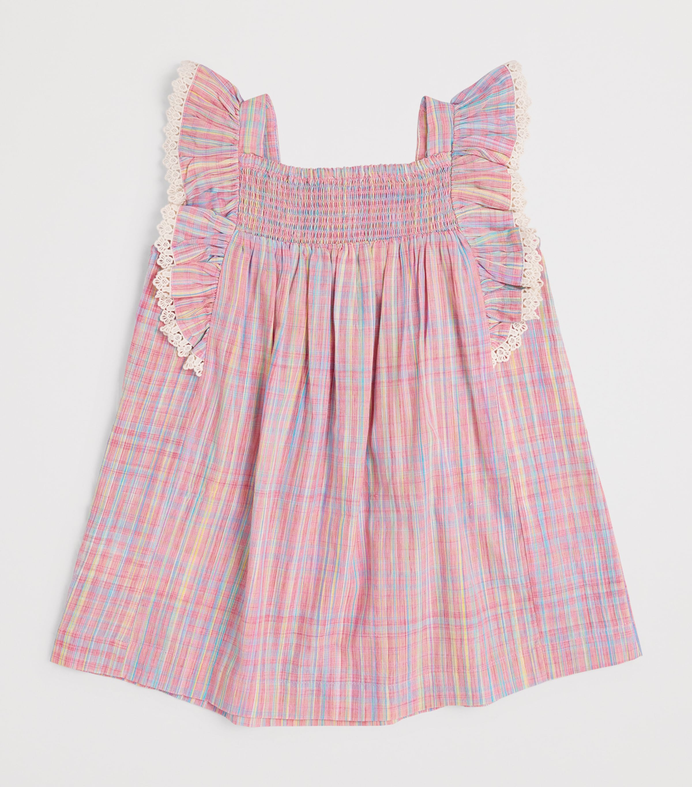 Louise Misha Cotton Martine Dress (24 Months) Pink Pomelo Checks Image 2
