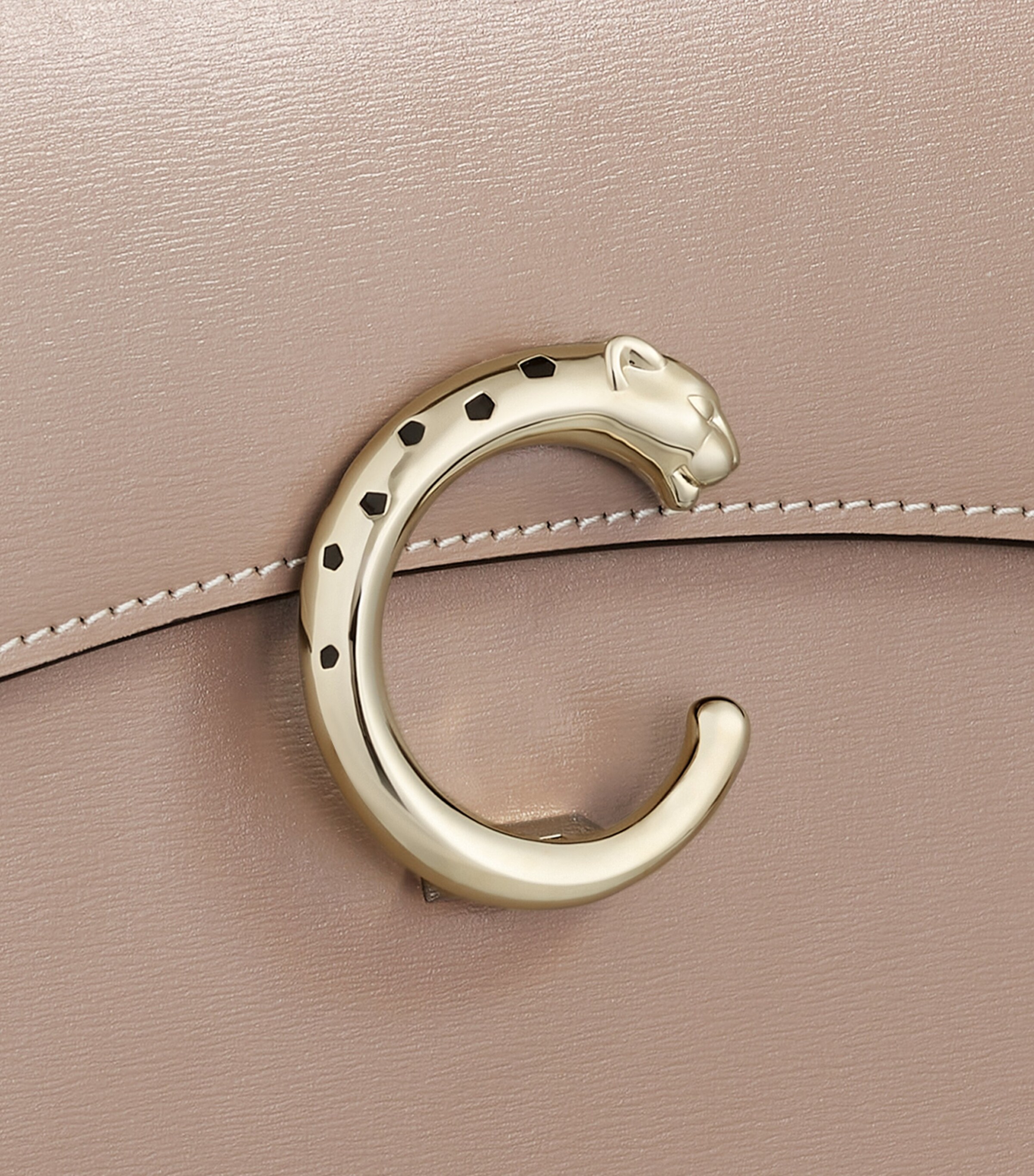 Small Leather Panthère C de Cartier Top-Handle Bag BEIGE Image 6