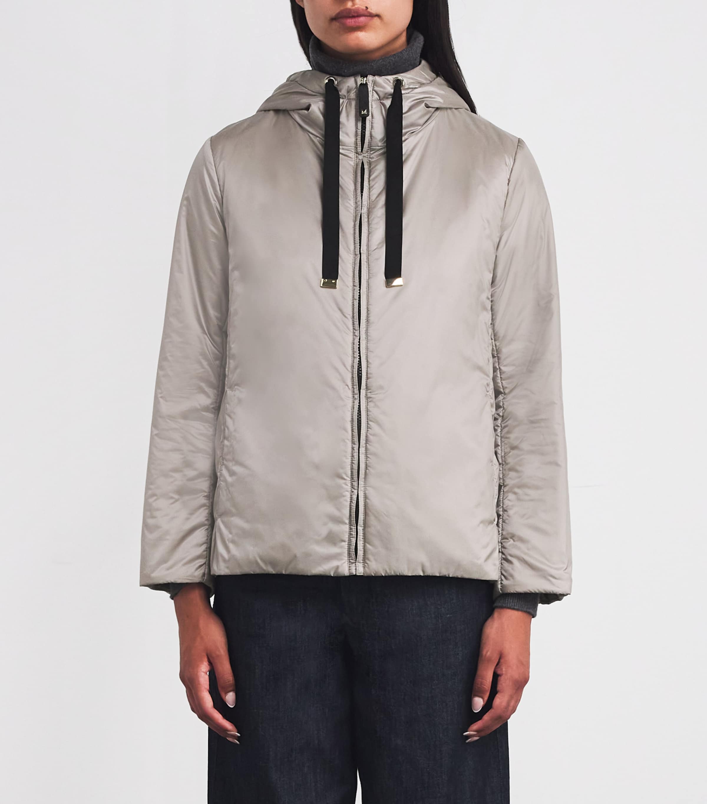 The Cube Hooded Puffer Jacket LIGHT GREY Image 4