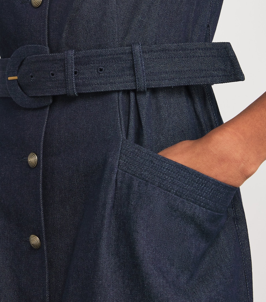 Denim Embroidered Blanca Midi Dress 859/5760-INDG/BRIOLT Image 4