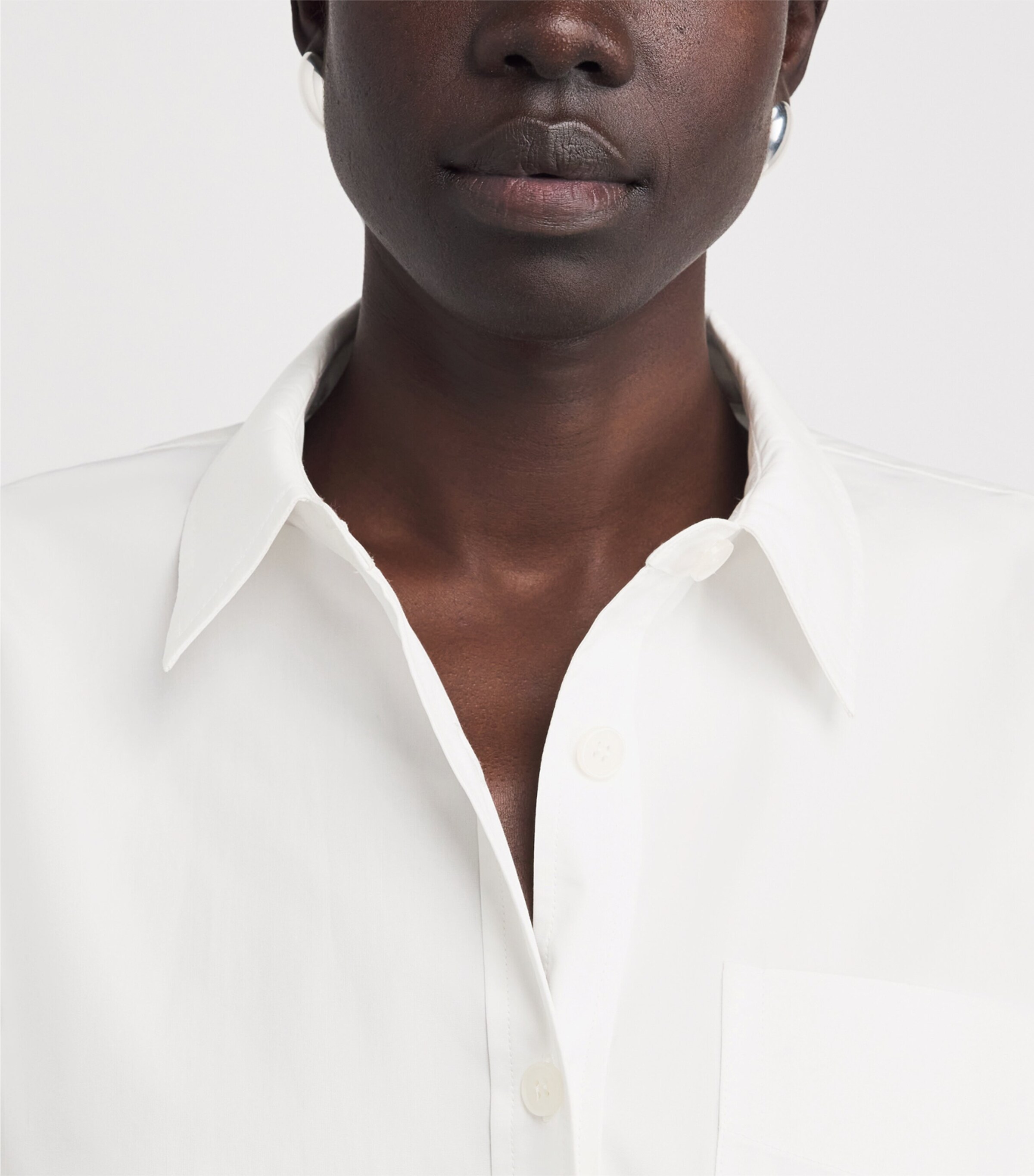 Cotton Oversized Shirt WHITE Image 6