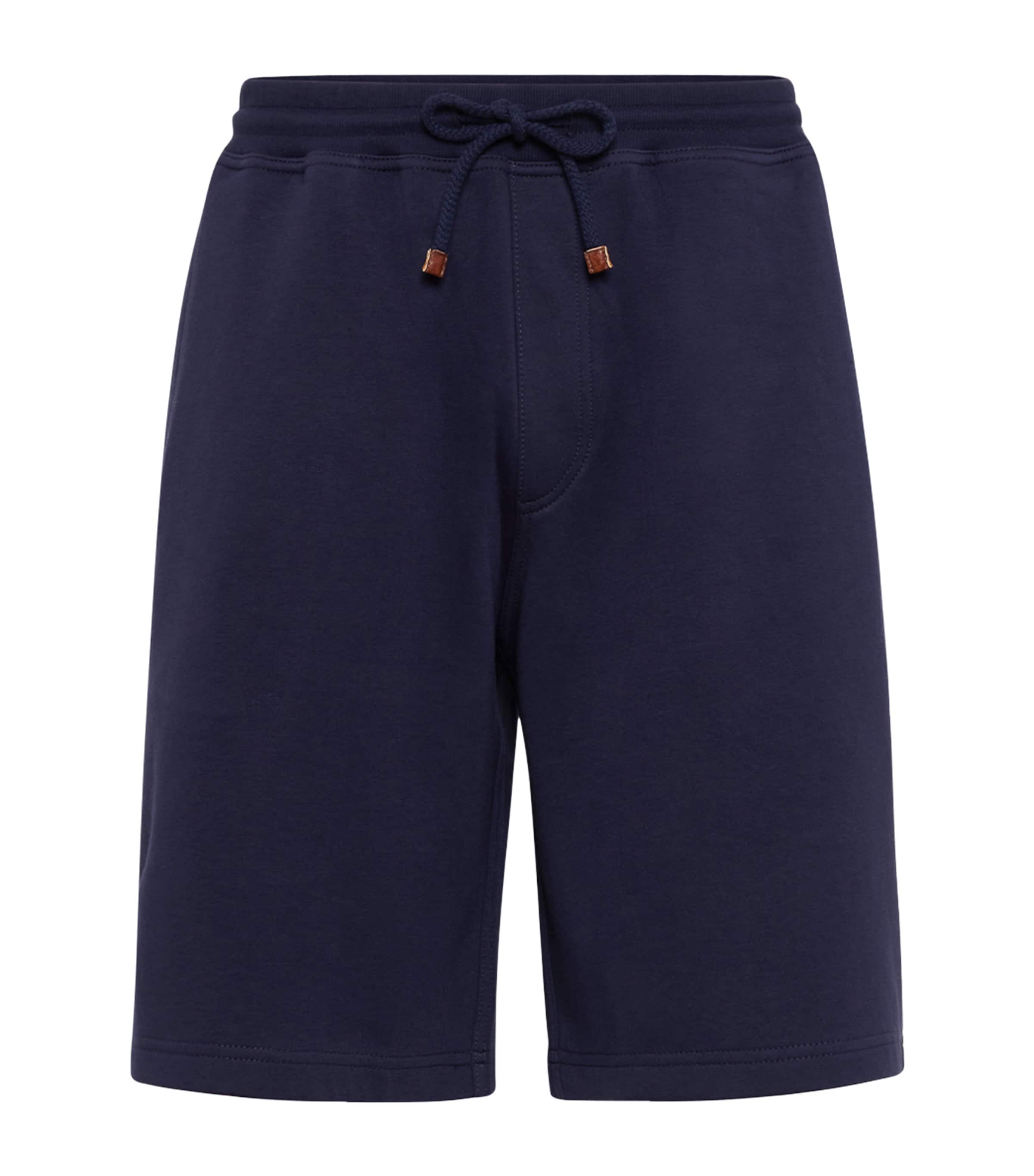 Brunello Cucinelli French Terry Bermuda Shorts In Blue