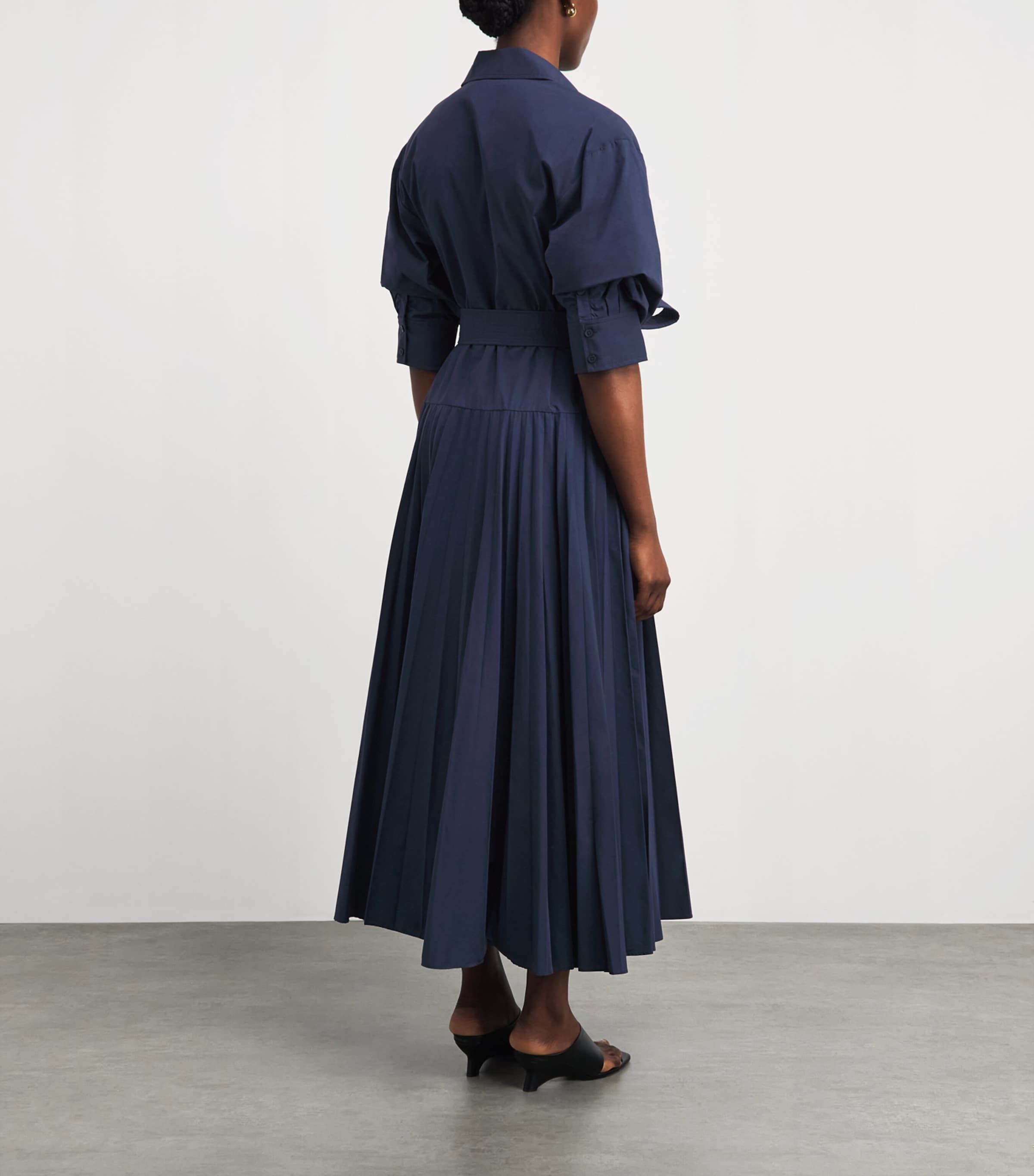 Simkhai Womens Poplin Belted Arlo Maxi Dress Midnight Image 4