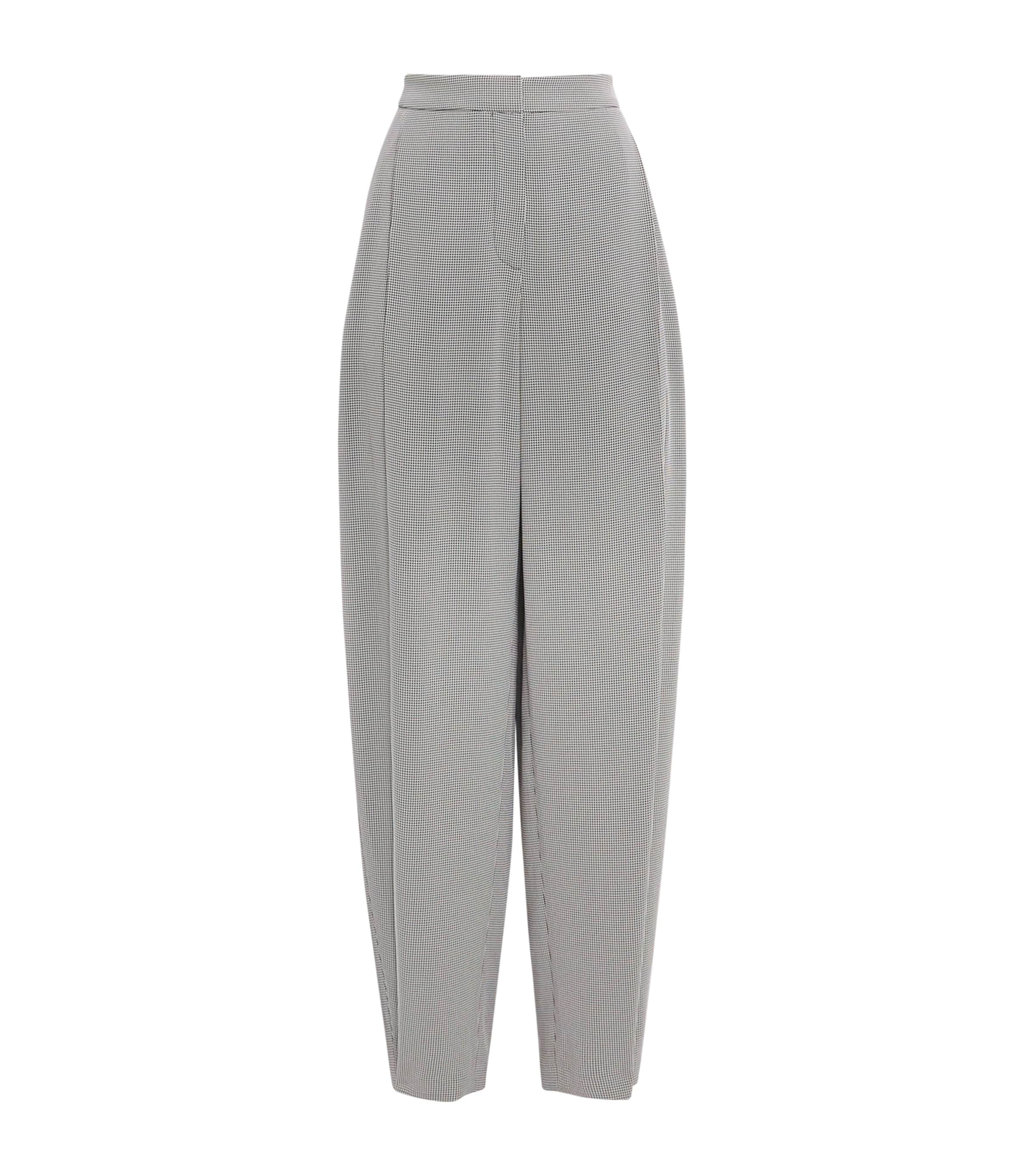 Lafayette 148 Houndstooth Cooper Barrel-leg Trousers In Gray