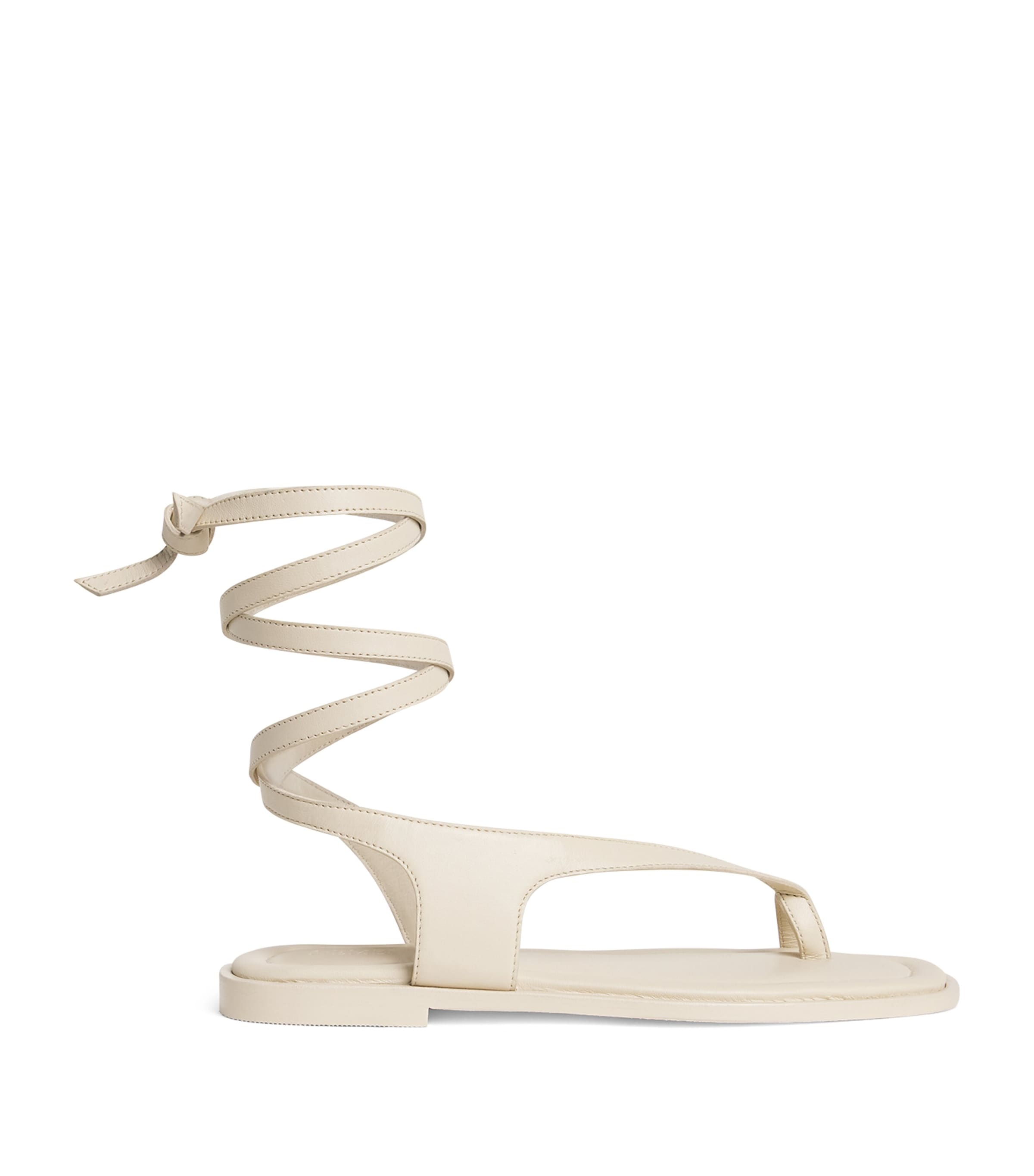 A.emery A. Emery Leather Ankle-wrap Heidi Sandals In White