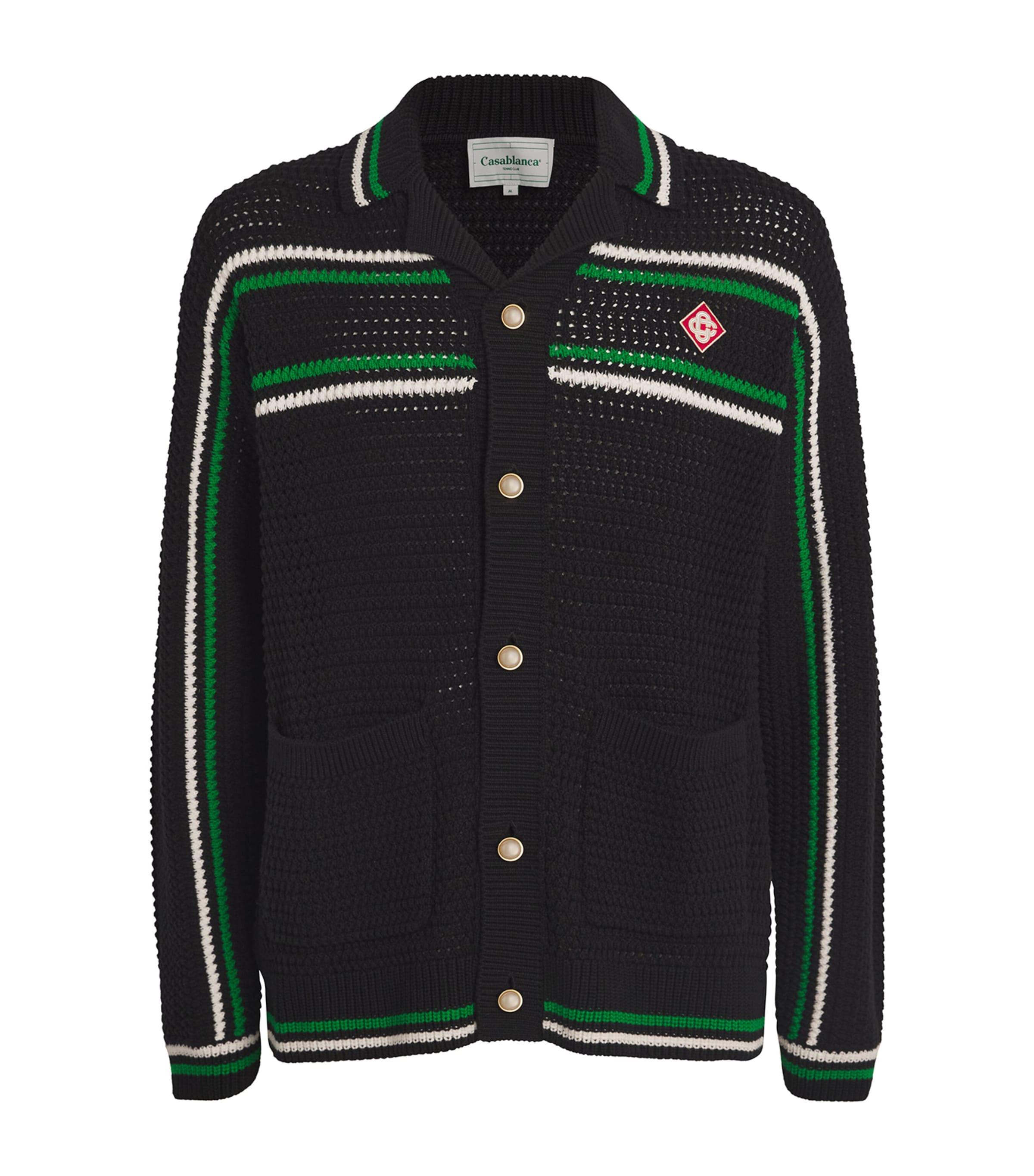 Casablanca Crochet Tennis Shirt Jacket In Black