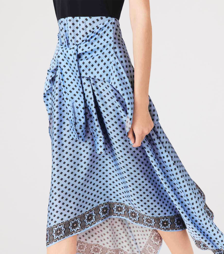 Maje Womens Printed Midi Shirt Dress Light Blue Image 7