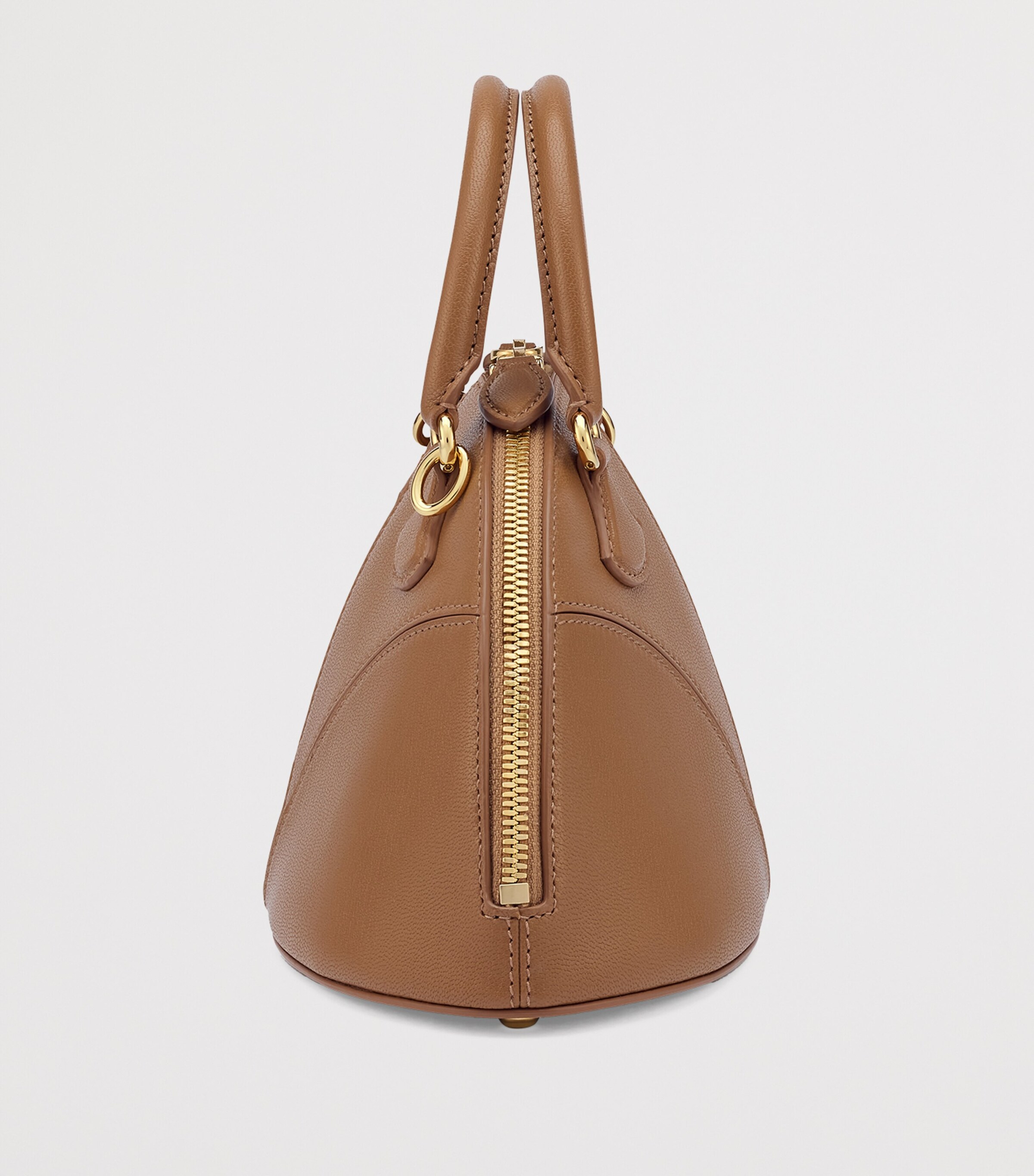 Small Leather Marquise Top-Handle Bag BROWN Image 5