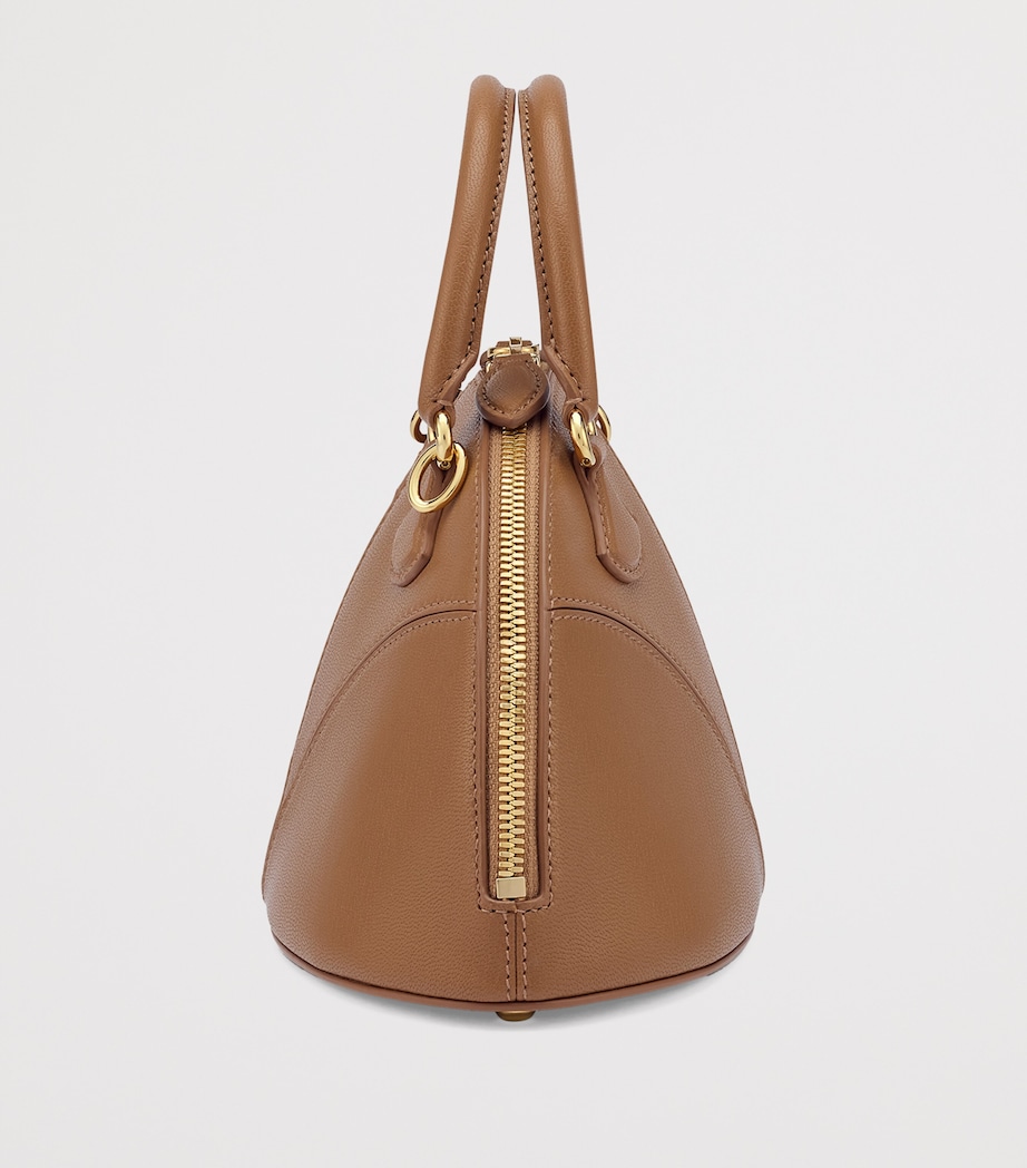 Small Leather Marquise Top-Handle Bag BROWN Image 5