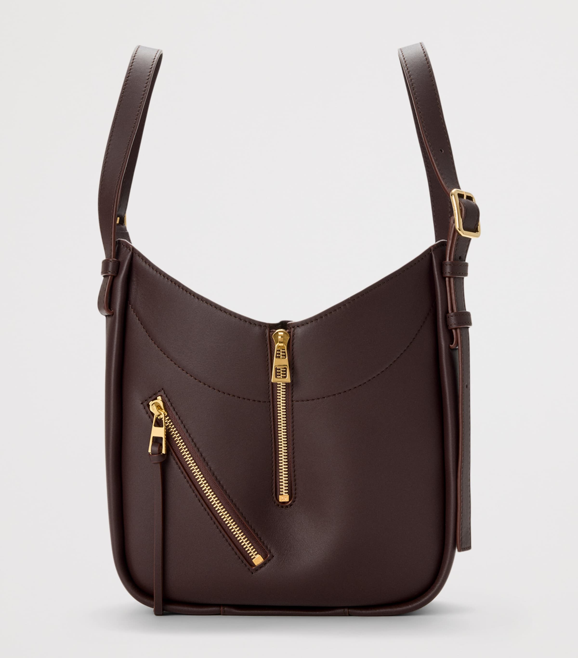 Calfskin Hammock Flip Tote Bag DARK CHESTNUT Image 4