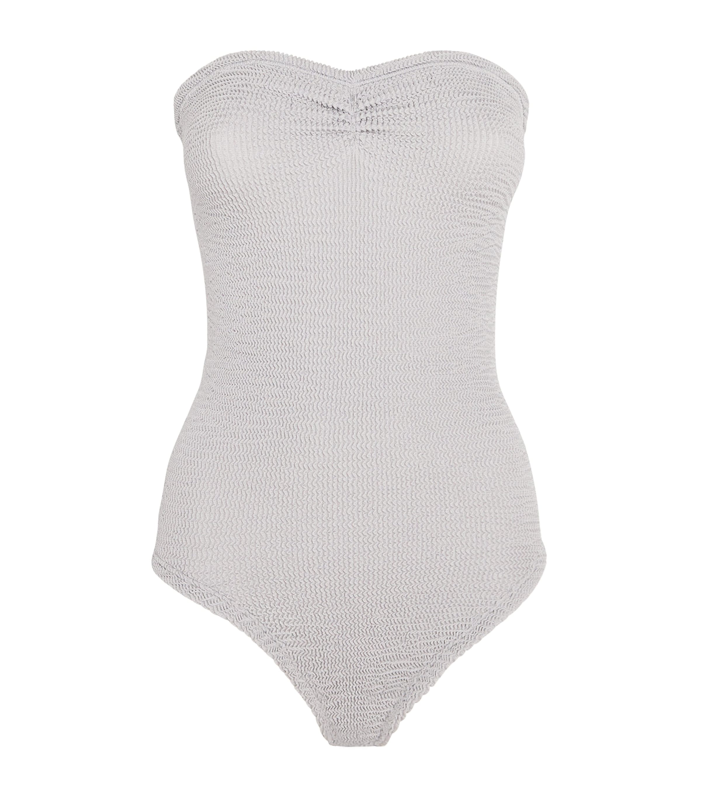 Hunza G Metallic Brooke Swimsuit In Gray