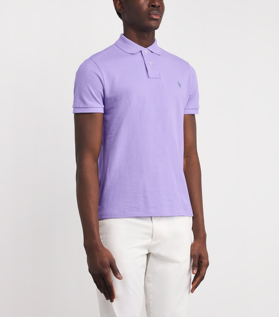 Cotton Mesh Custom-Fit Polo Shirt SKY LAVENDAR Image 3