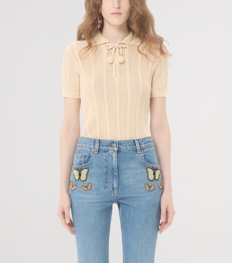 Valentino Womens Cotton Knitted Polo Shirt Image 2