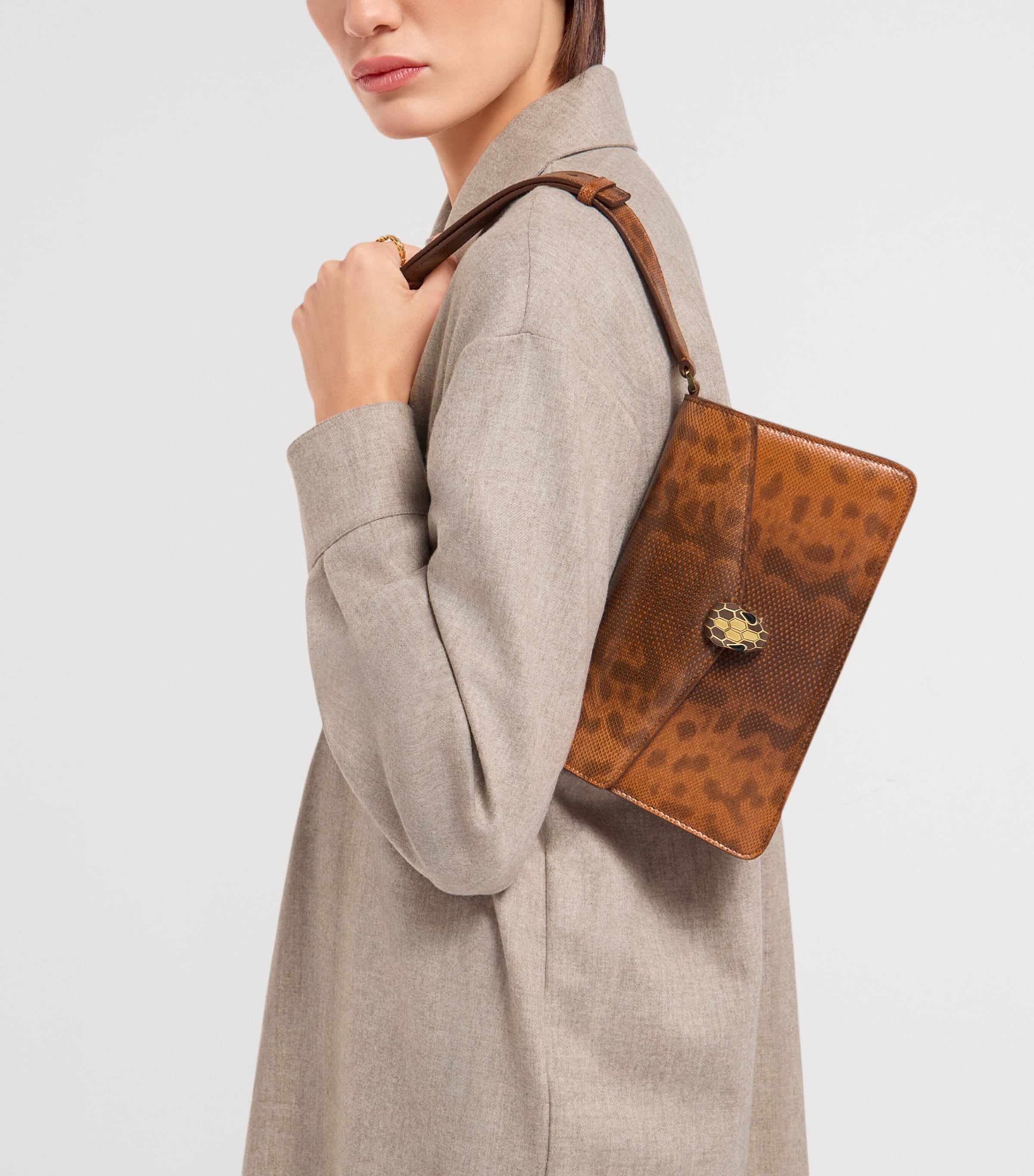 Bvlgari Small Leather Serpenti Forever Cross-Body Bag Bronze Image 2