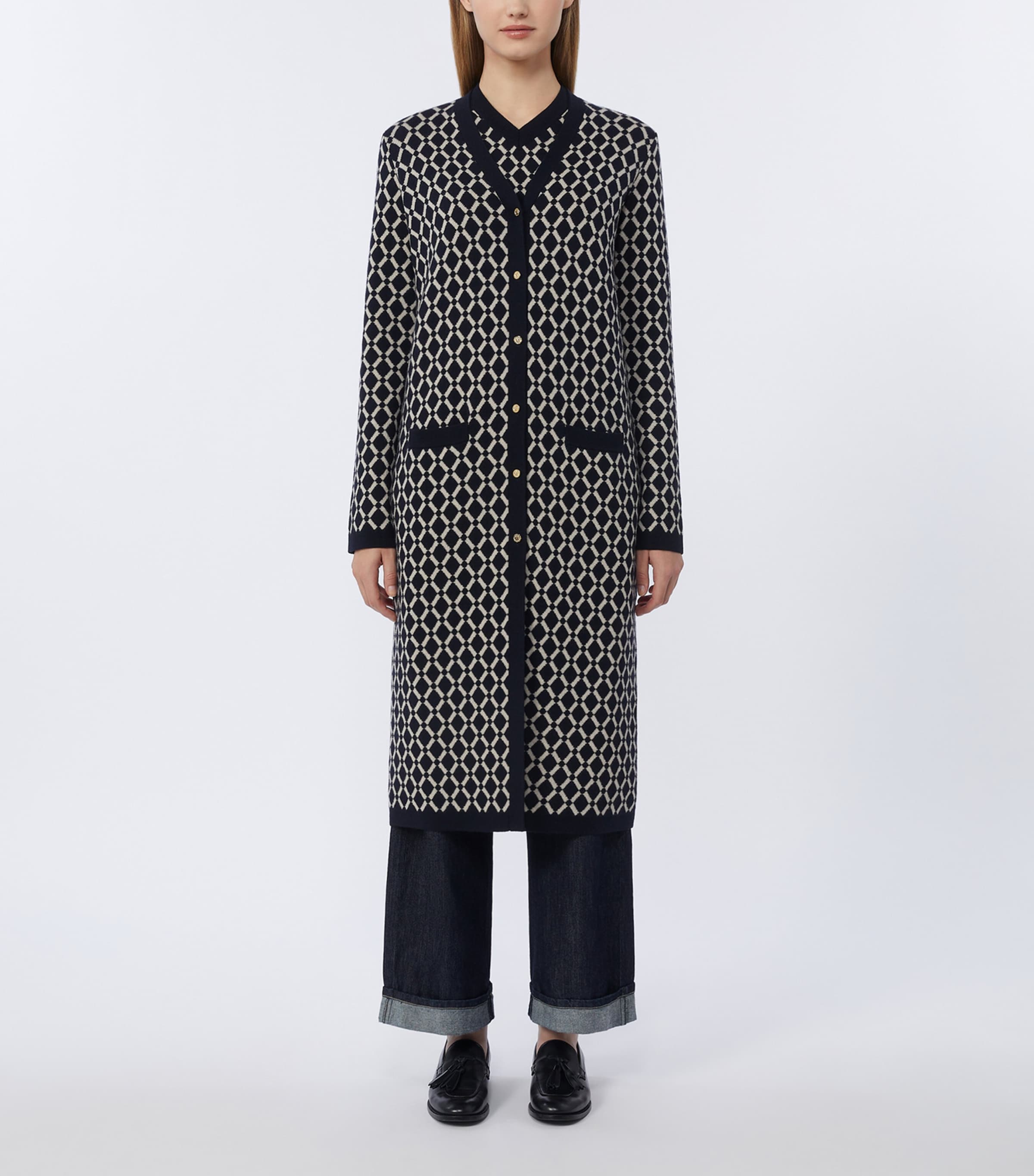 Max Mara Womens Wool Long Cardigan Ultramarine Image 2