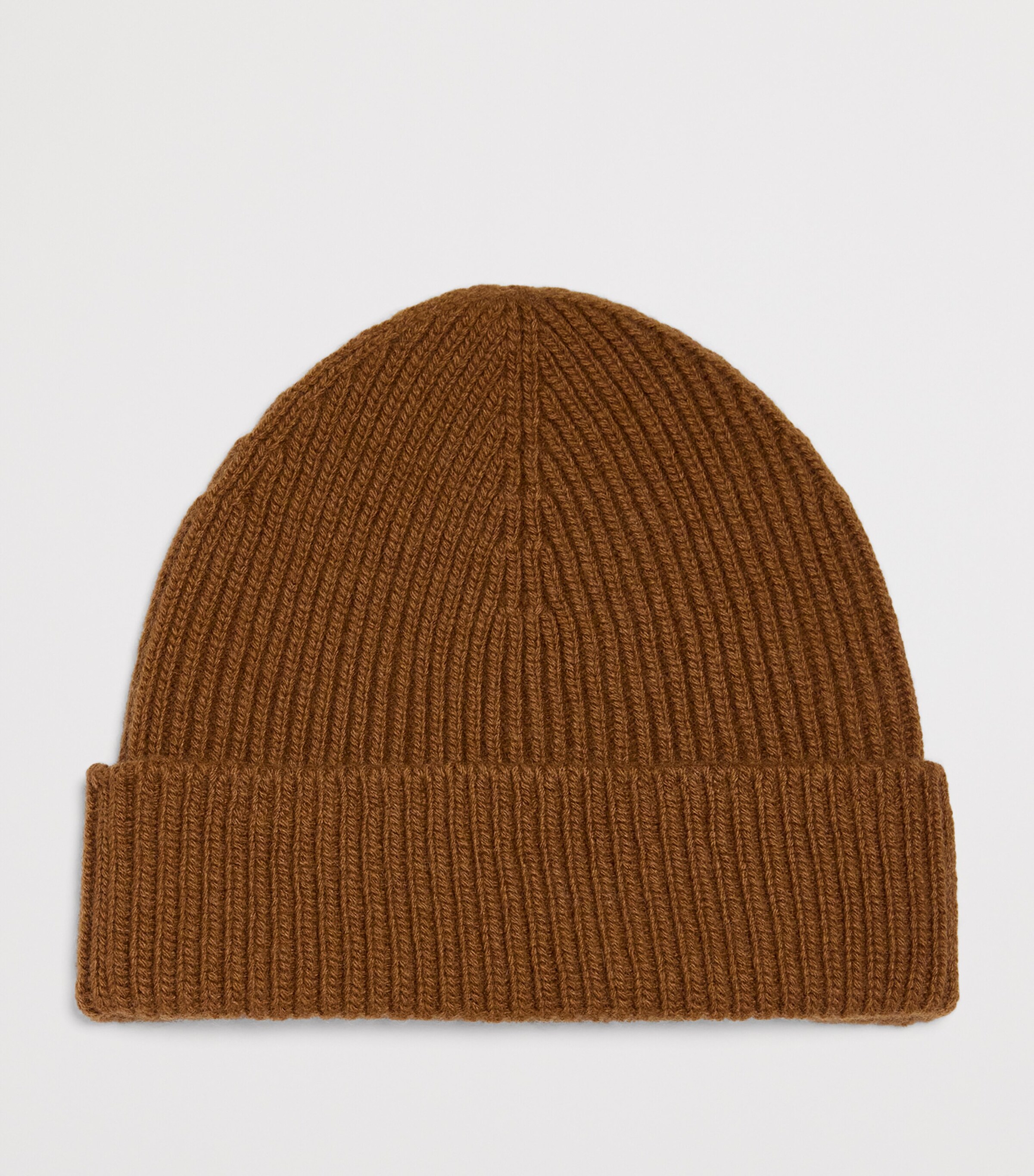 Johnstons Of Elgin Womens Cashmere Rib-Knit Beanie Dark Camel Image 2