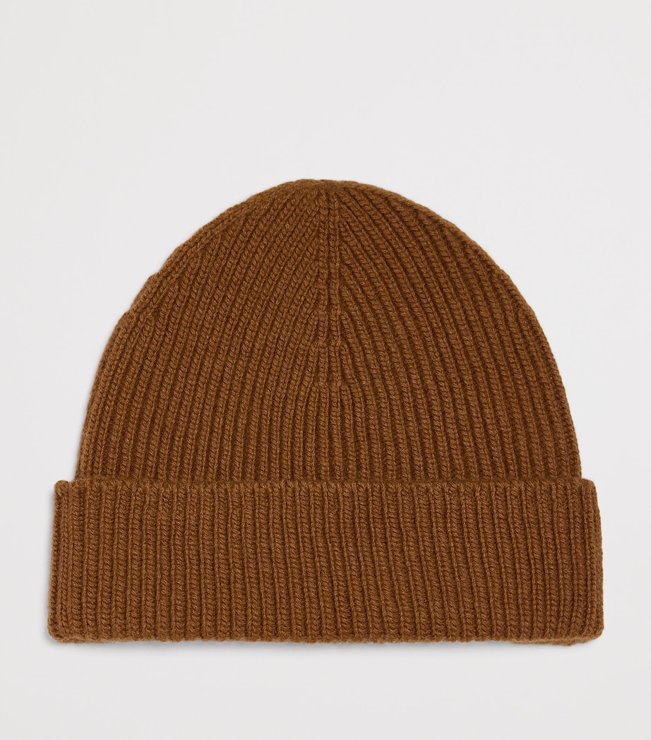 Cashmere Rib-Knit Beanie SB4620 DARK CAMEL Image 2