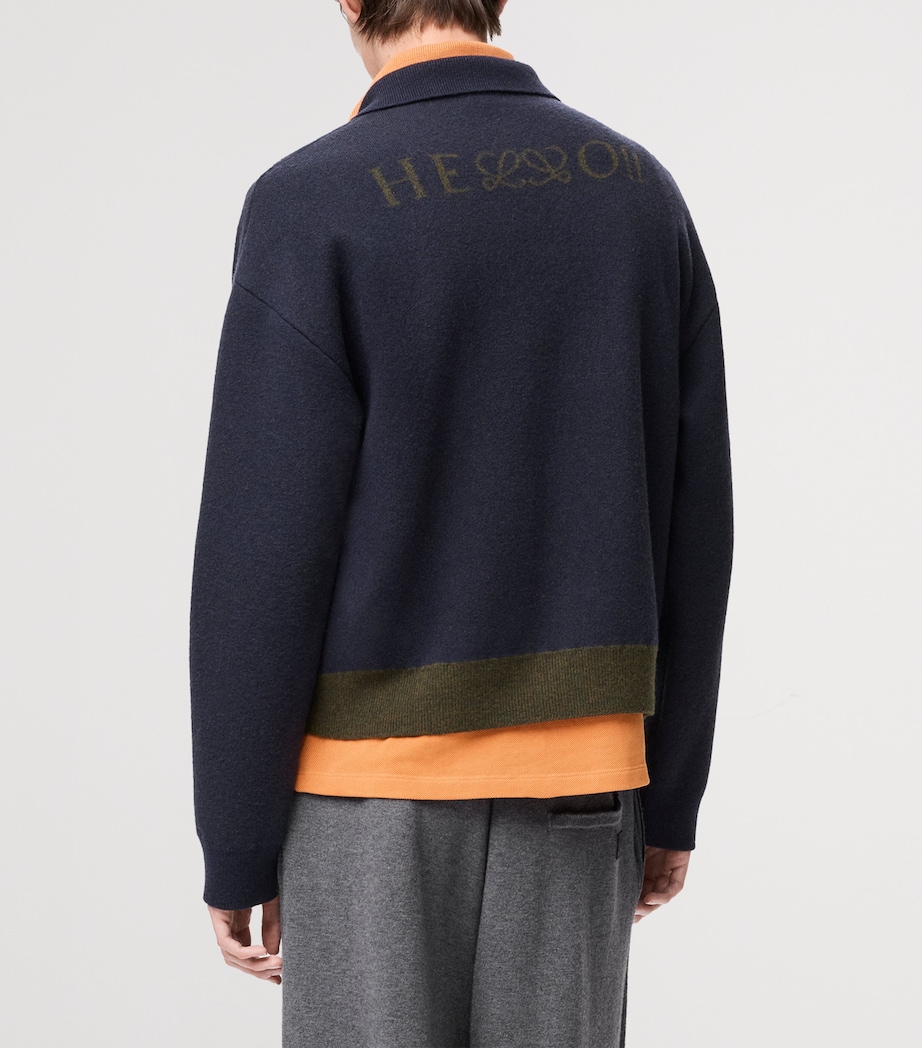 Wool-Blend Polo Sweater NAVY BLUE Image 4