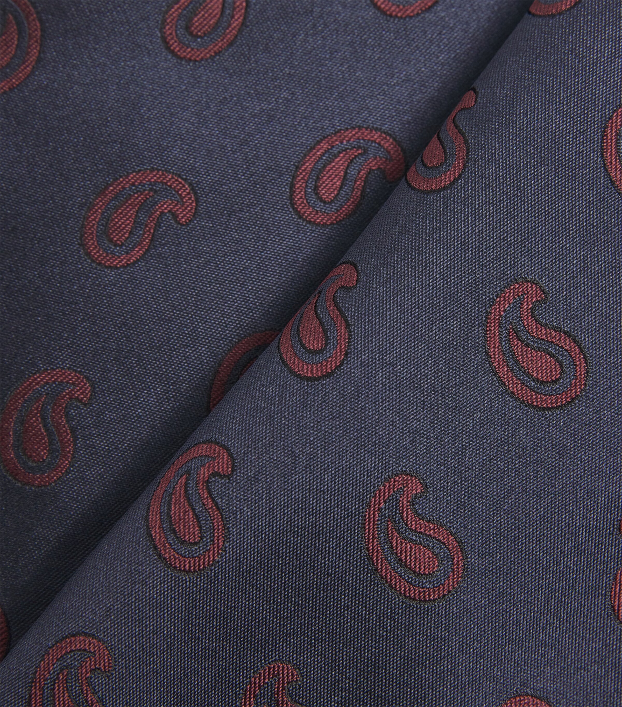 Mulberry Silk Paisley Pocket Square FB159 Image 3
