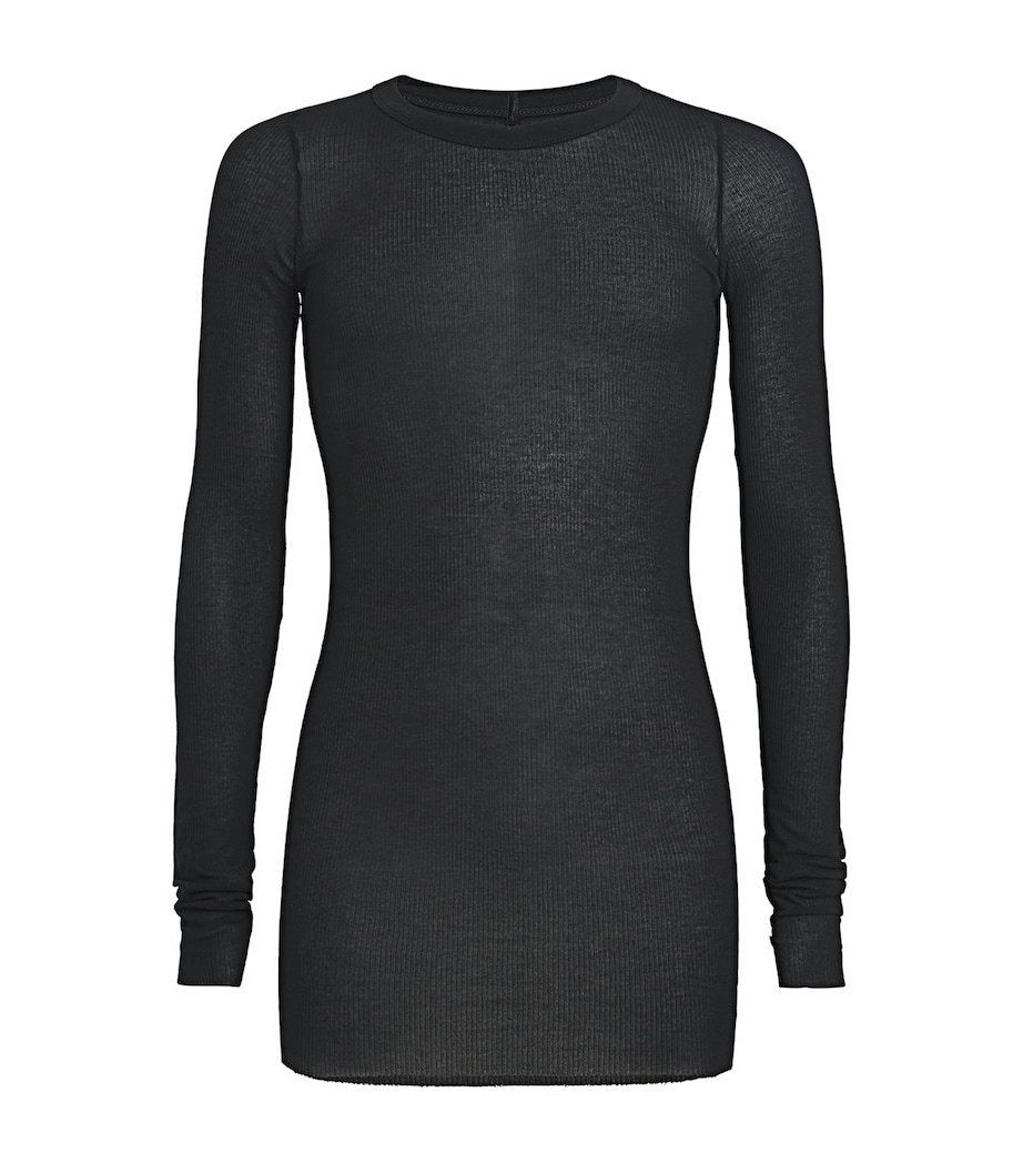 Ribbed Long-Sleeve T-Shirt BLACK Image 1