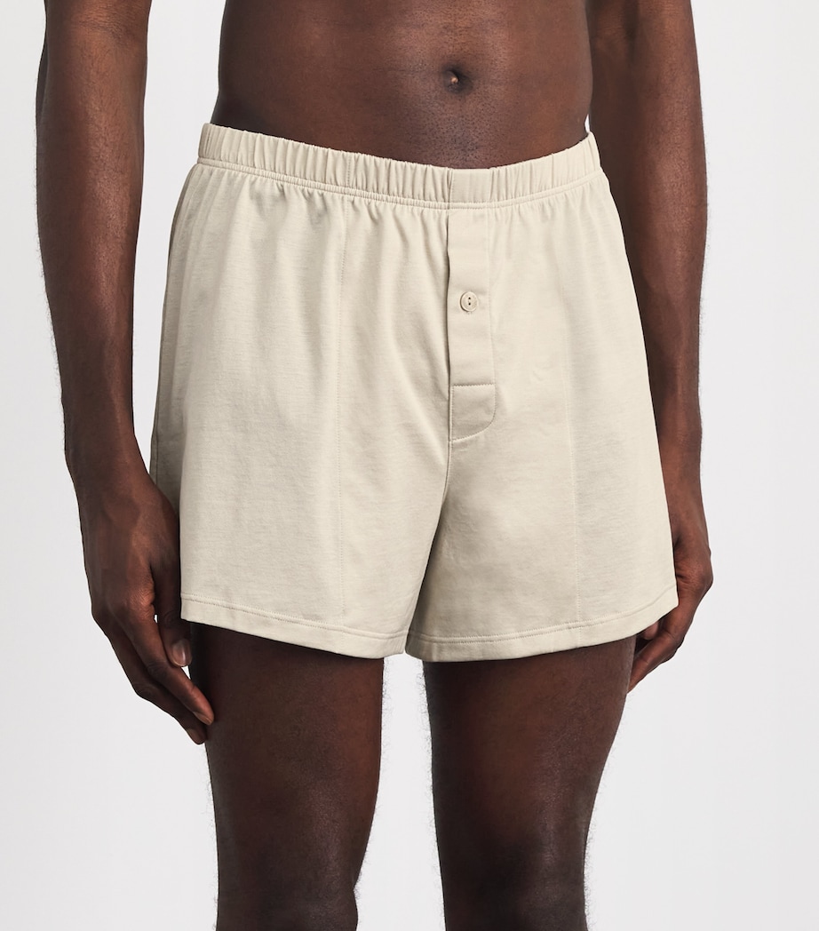 Hanro Mens Cotton Sporty Boxer Shorts Moon Image 2