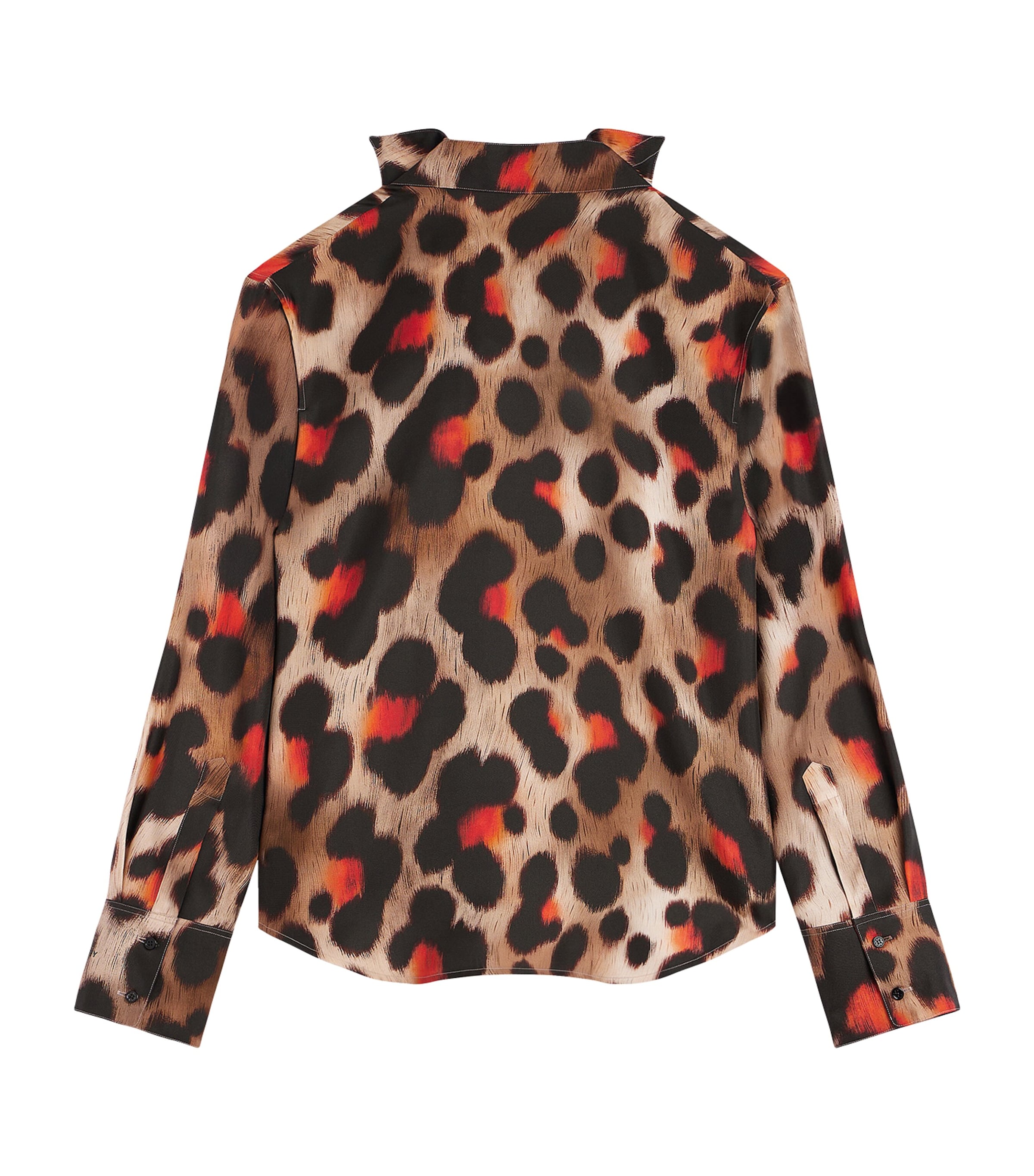 Givenchy Womens Silk Leopard Deconstructed Blouse Image 5