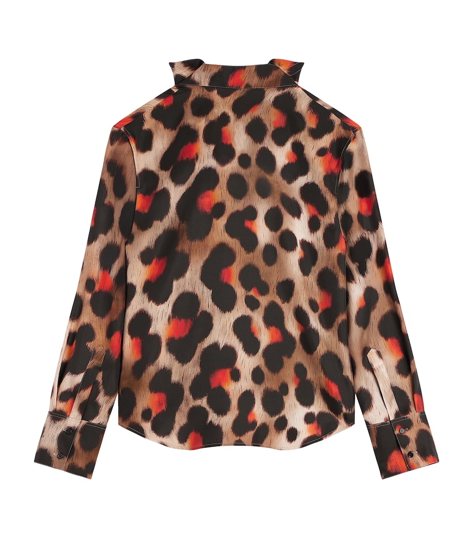 Givenchy Womens Silk Leopard Deconstructed Blouse Image 5