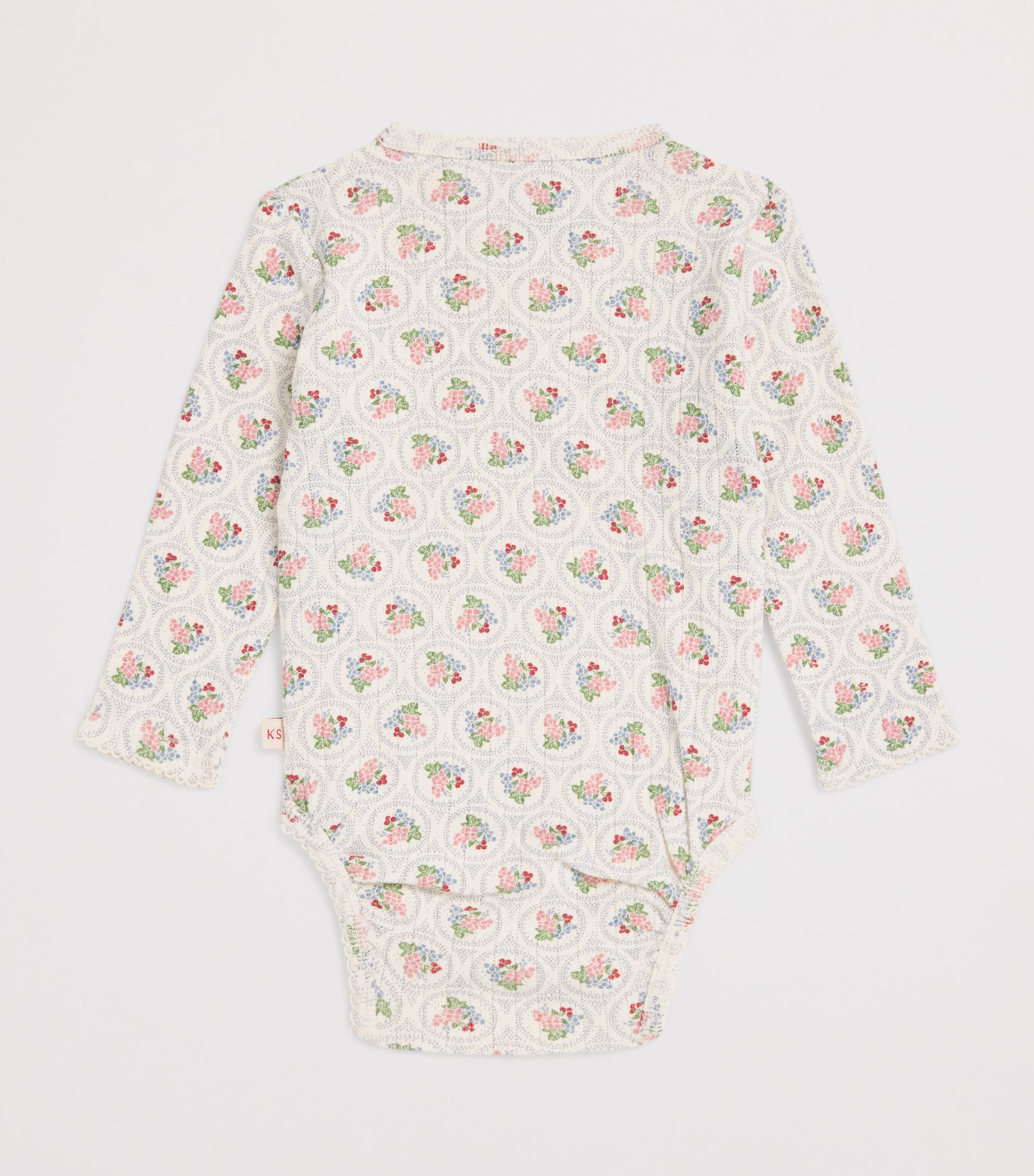Cotton Floral Bodysuit (1-6 Months) P00105 VERONA BLUES Image 2