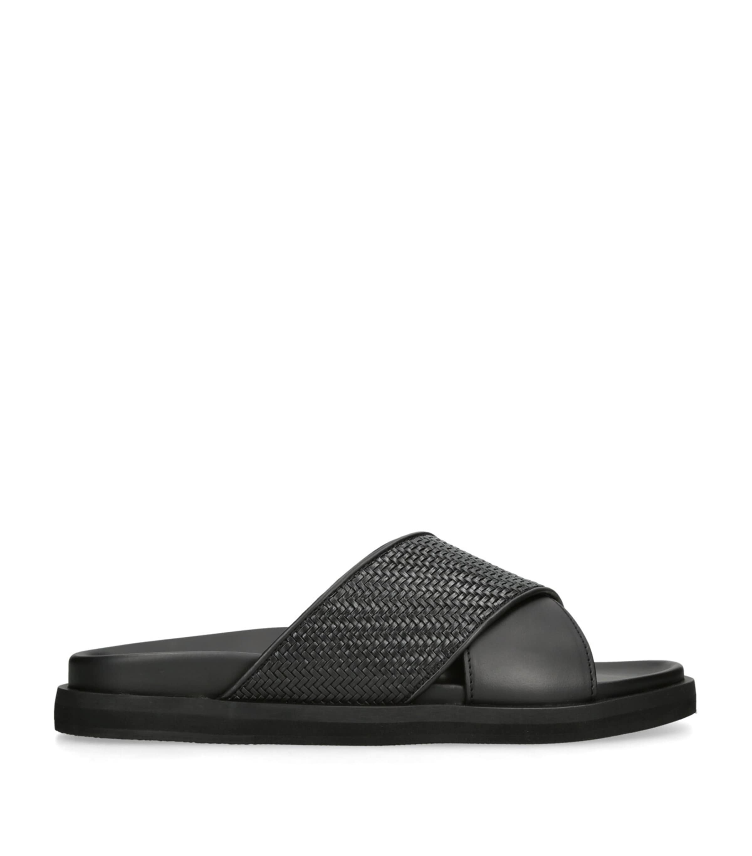 Zegna Leather Panarea Sandals In Black