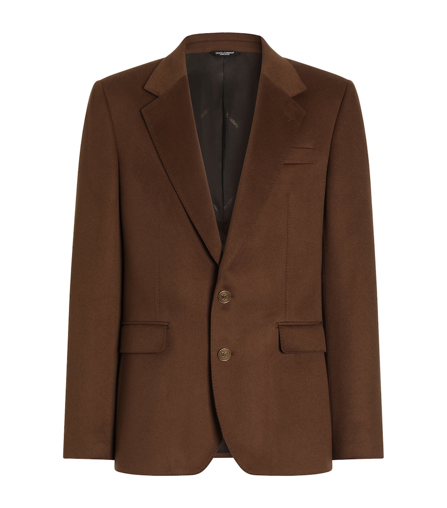 Dolce&Gabbana Mens Cashmere Single-Breasted Blazer Dark Brown Image 1