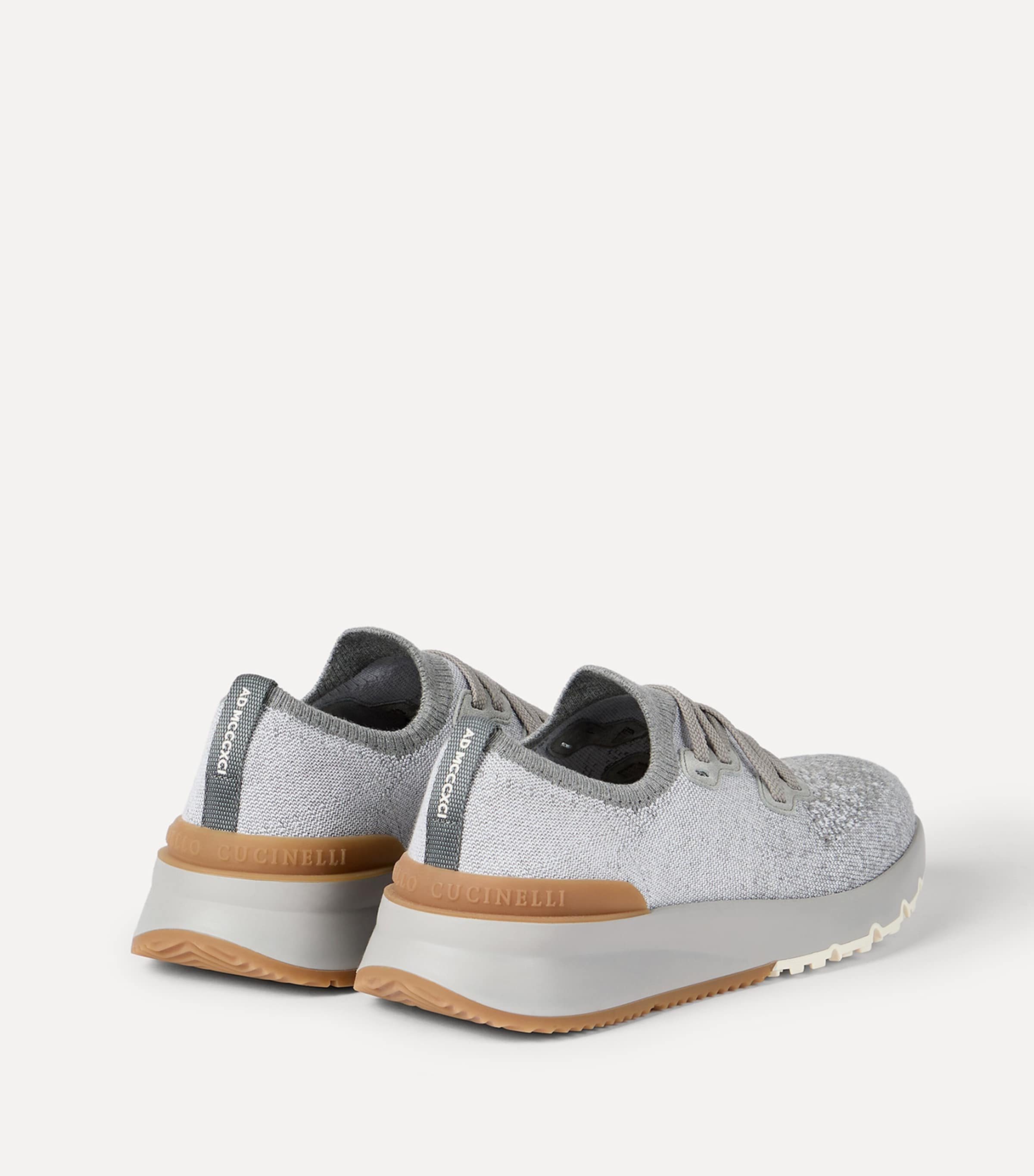 Brunello Cucinelli Cotton-Blend Chiné-Knit Sneakers Image 5
