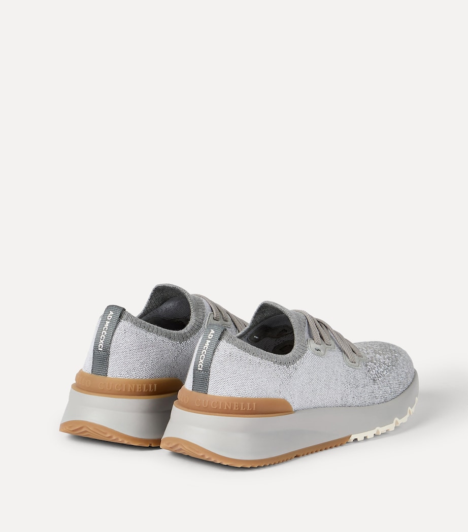 Brunello Cucinelli Cotton-Blend Chiné-Knit Sneakers Image 5