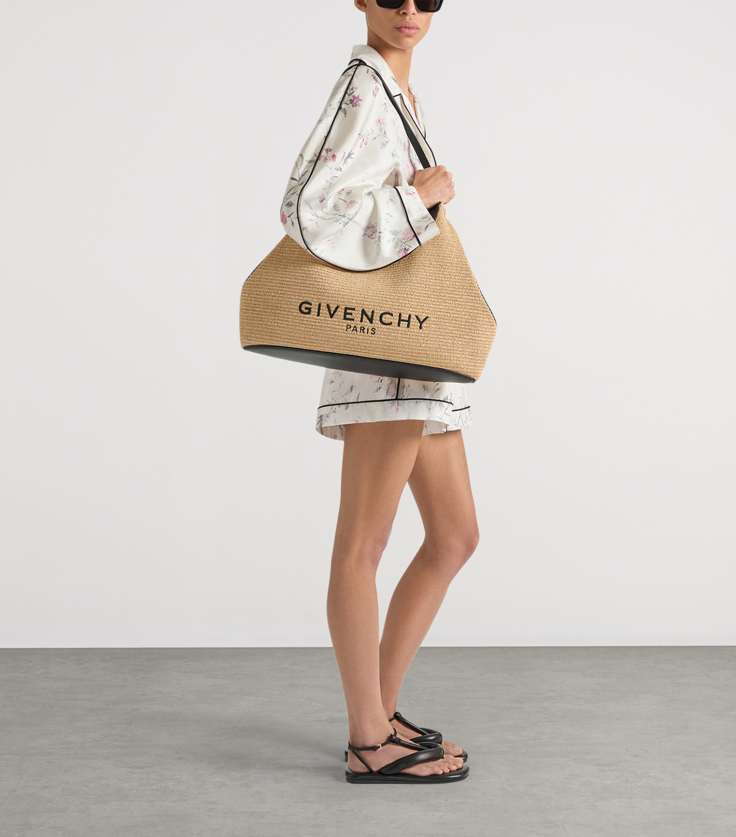 Givenchy Womens Silk Floral Shorts White Image 3