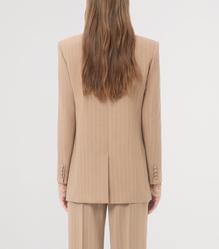 Valentino Womens Virgin Wool Pinstripe Blazer Image 5