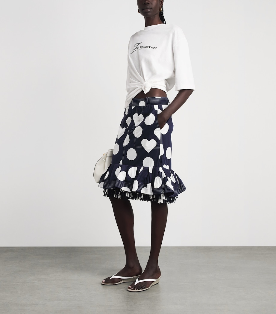 Jacquemus Womens Cotton-Hemp Logo T-Shirt White Image 2