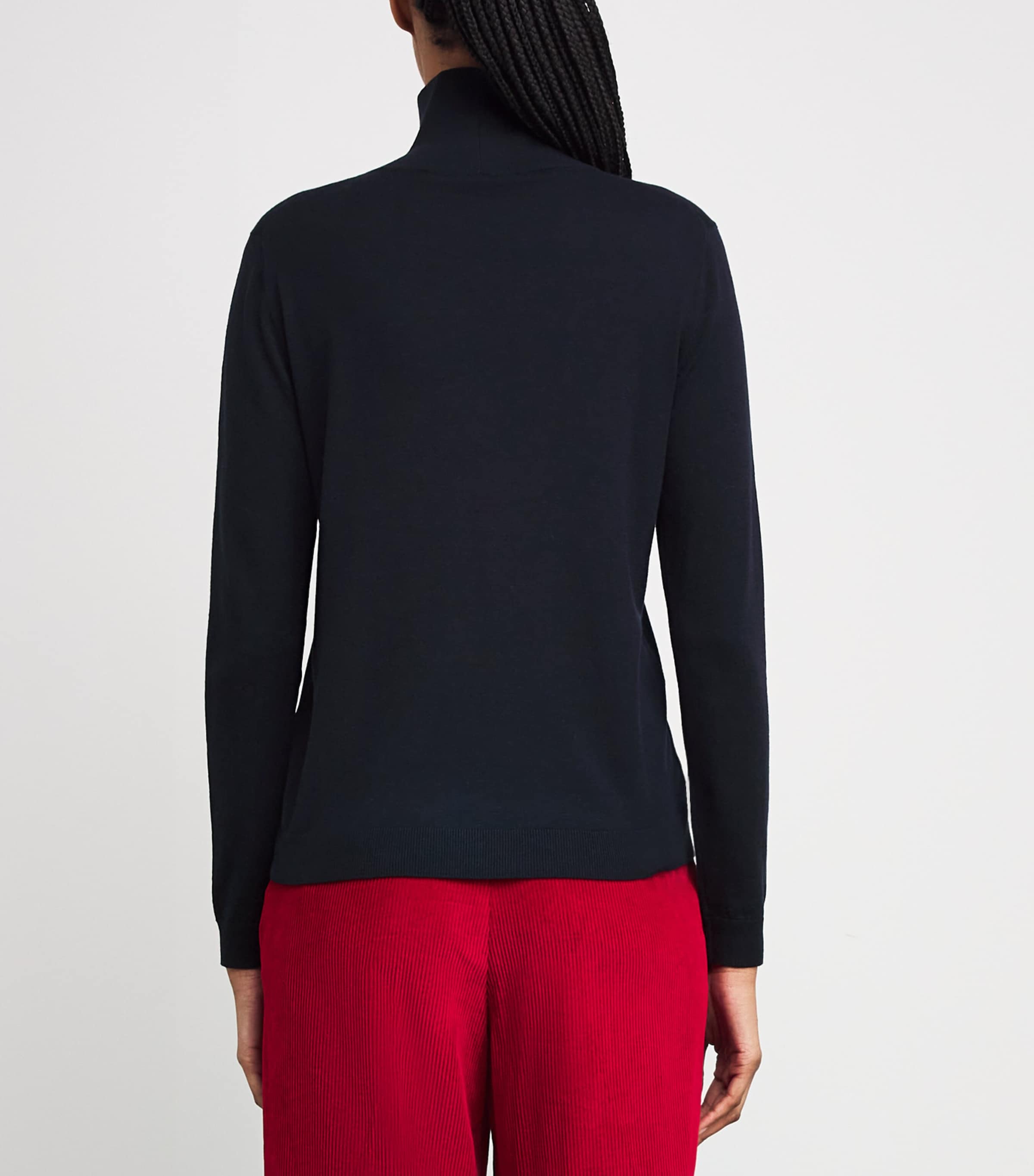 Silk-Wool Rollneck Sweater NAVY Image 4