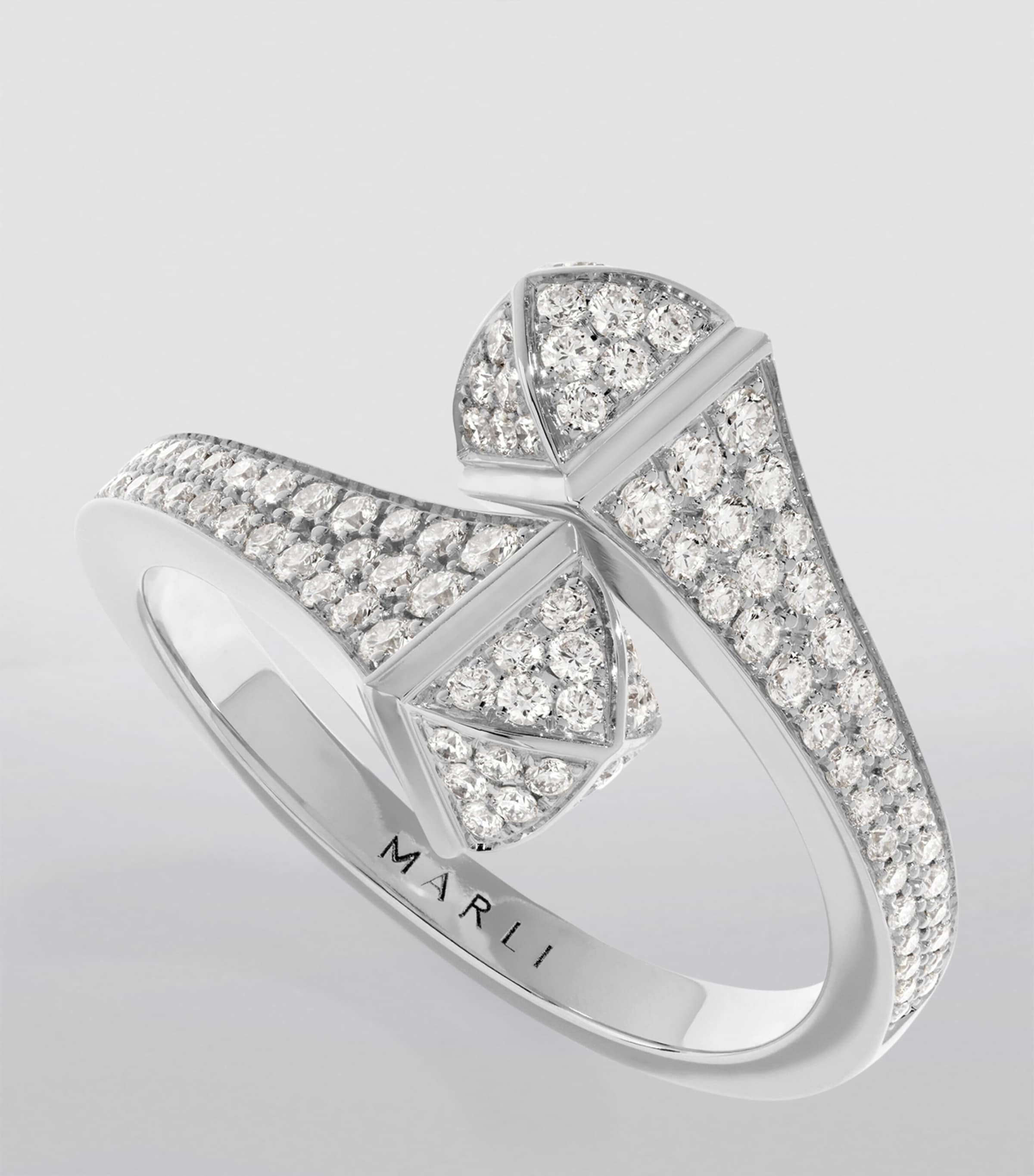 Midi White Gold and Diamond Cleo Ring WHITE GOLD Image 2