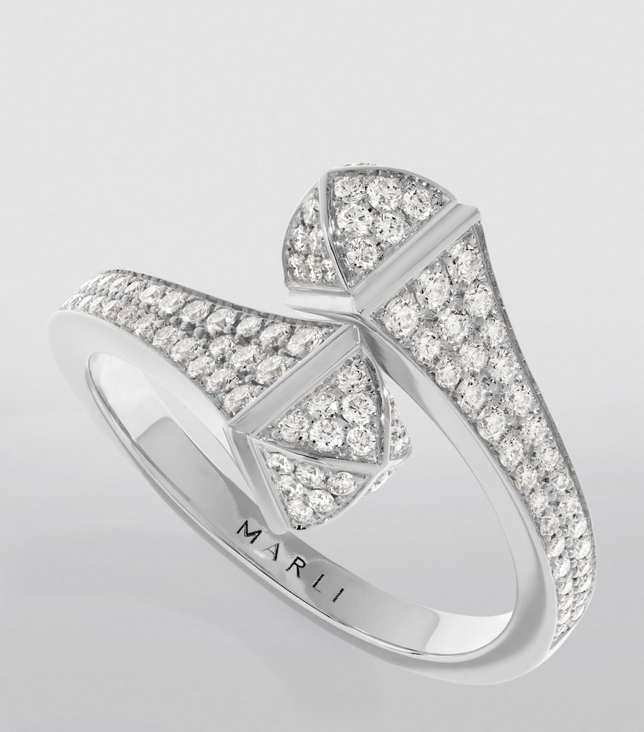 Midi White Gold and Diamond Cleo Ring WHITE GOLD Image 2