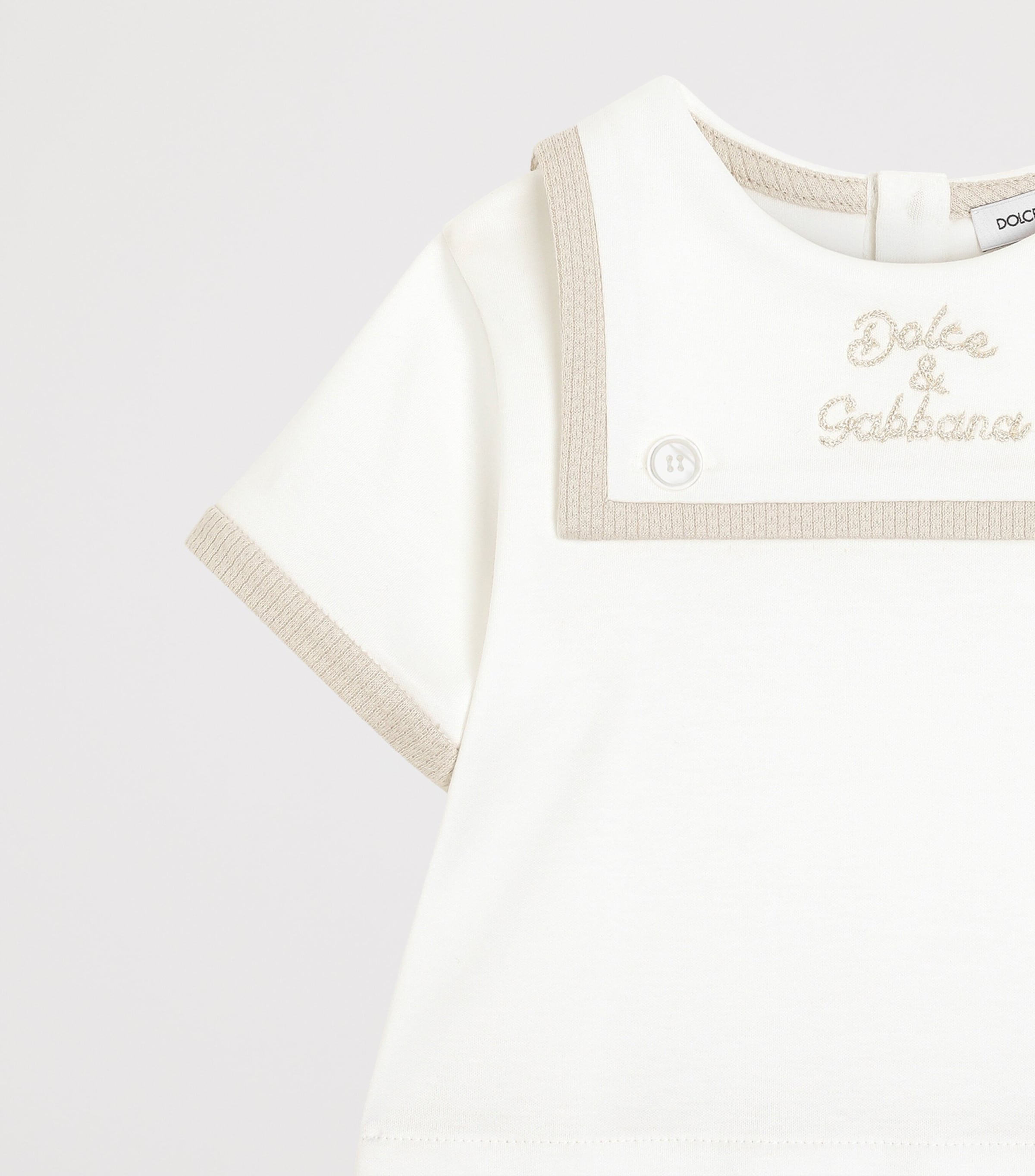 Dolce&Gabbana Kids Cotton Logo Playsuit (0-24 Months) Combined Colou Image 3